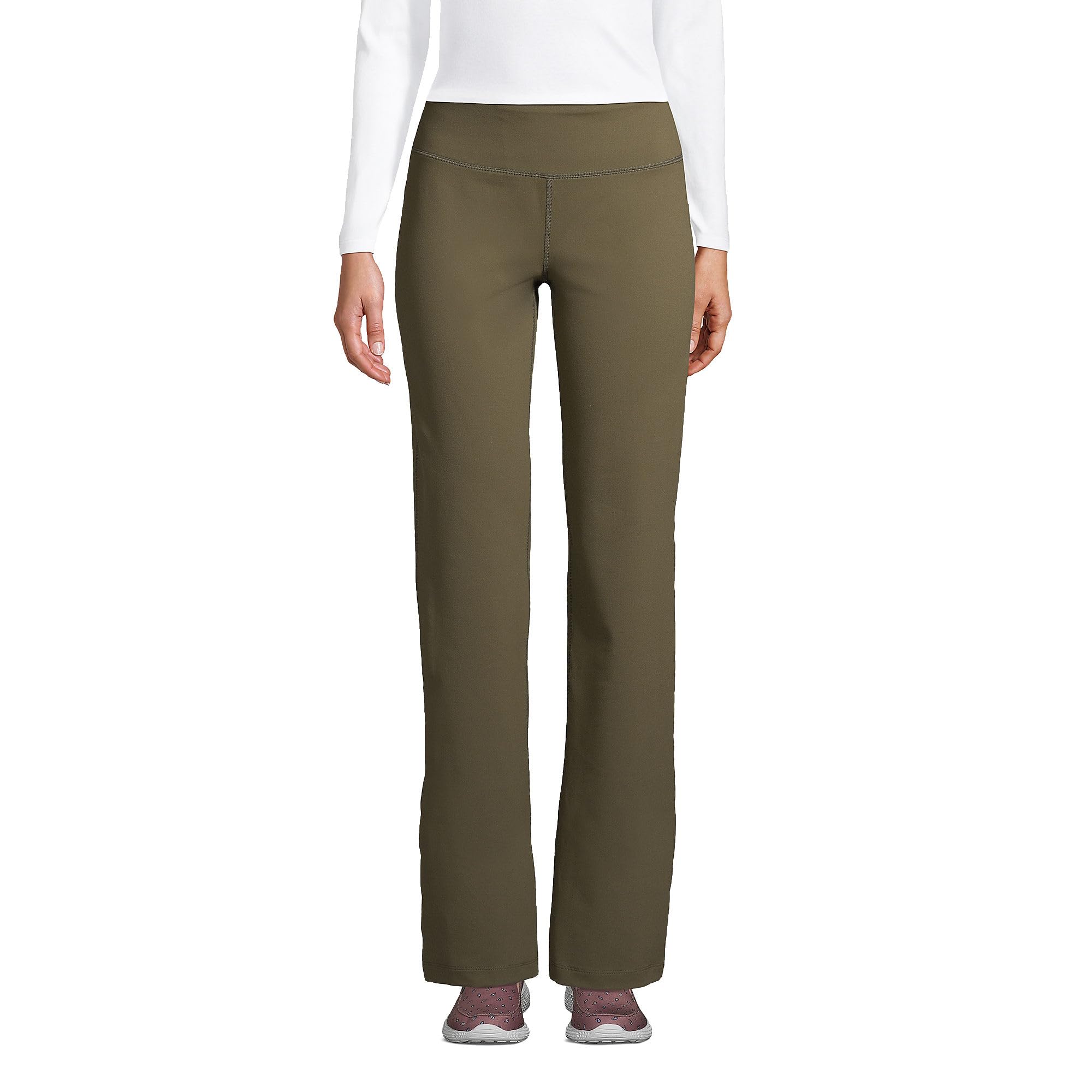 Lands' End Women's High-Waisted Yoga Pants with Pockets - Stretchy Workout Leggings for Yoga, Running & Gym - Comfortable Athletic Pants for Women