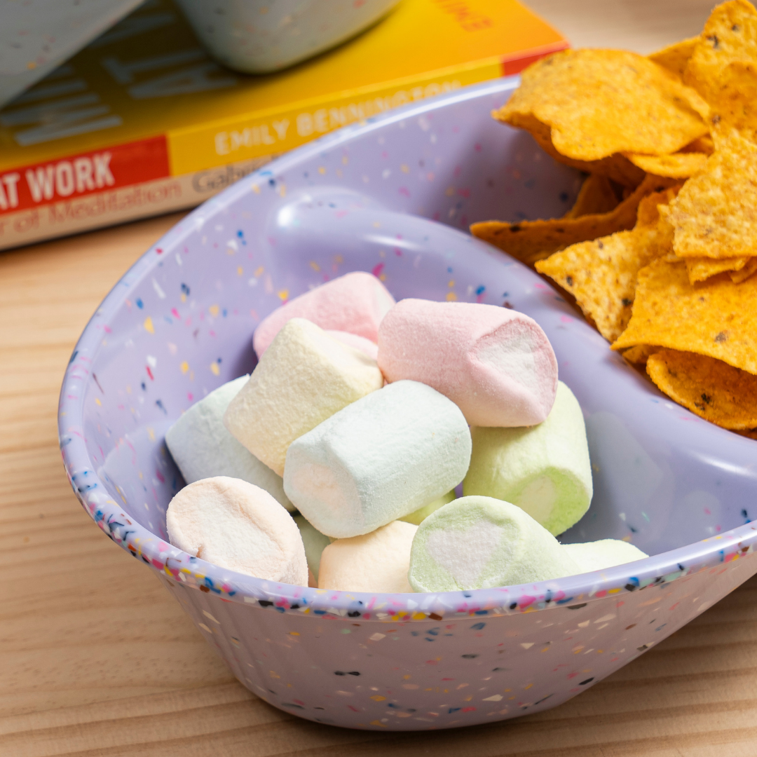2PC Purple Confetti Divided Serving Dish - Perfect for Party Platters, Appetizers, and Dessert Displays at Events and Gatherings