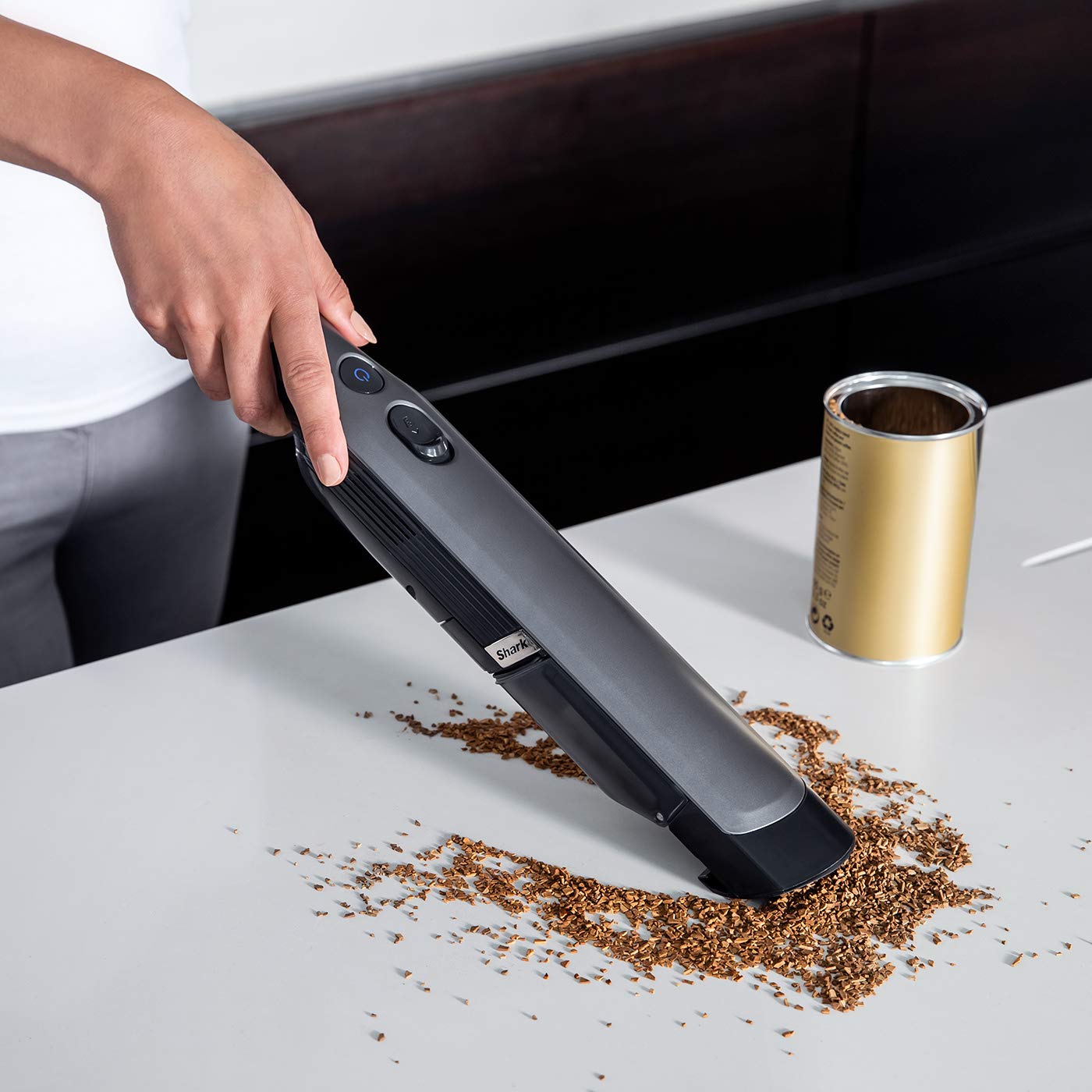 Shark WandVac 1.0 Cordless Handheld Vacuum Cleaner - Lightweight & Powerful Suction with Duster, Crevice & Multi-Surface Tools - Includes Charging Base - Grey (WV200UK) - Perfect for Home, Car & Pet Hair Cleaning