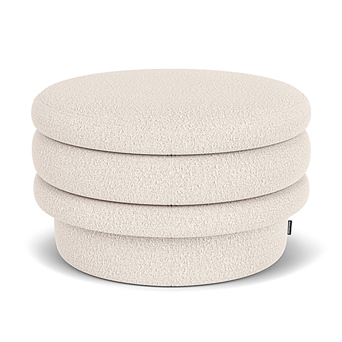 Luxury Honey Boucle Ottoman Stool - Soft Velvet Upholstered Round Footrest, Accent Chair for Living Room, Bedroom & Nursery - Perfect for Relaxing, Reading & Decor