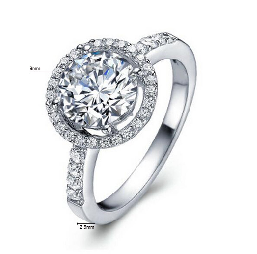 Elegant Silver Wedding Ring for Women - Simulated Diamond Engagement Ring - Perfect for Proposals, Anniversaries & Special Occasions
