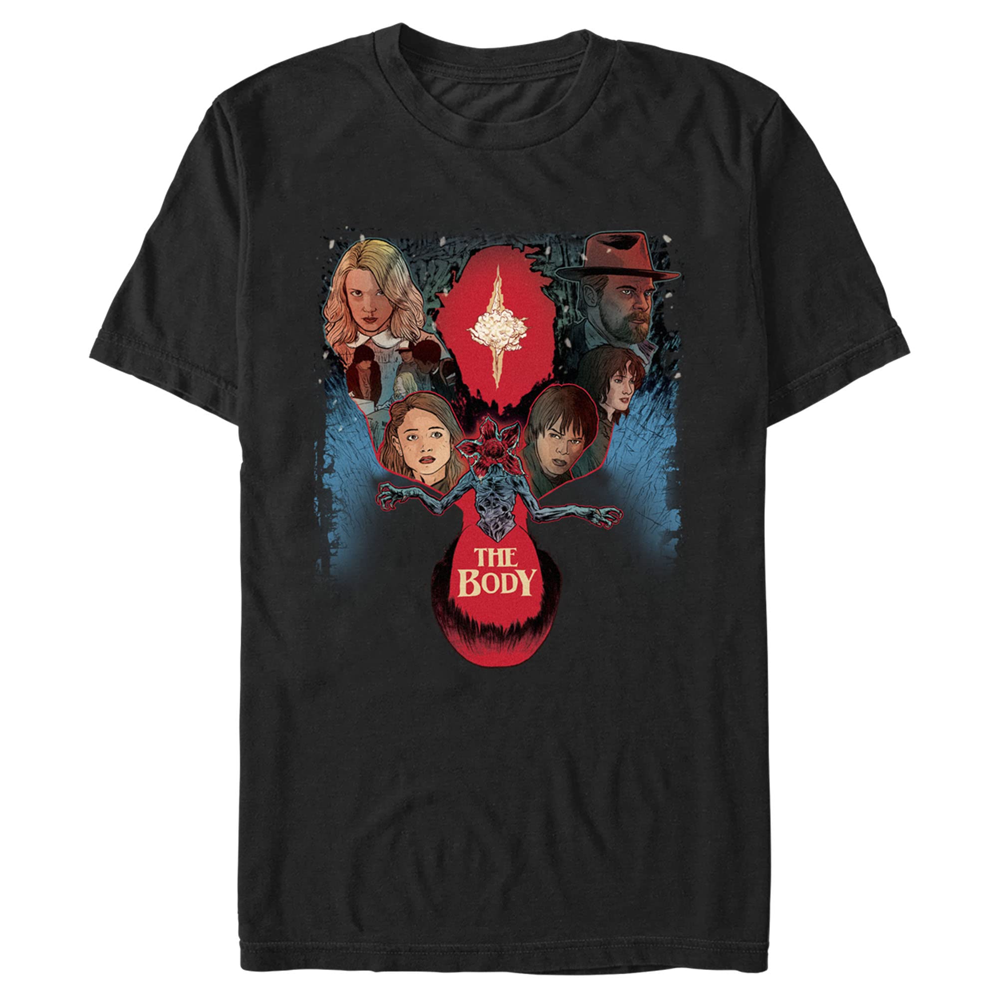 Men's Stranger Things The Body Graphic T-Shirt | Vintage TV Show Merchandise | Perfect for Halloween Costumes, Cosplay & 80s Nostalgia Fans