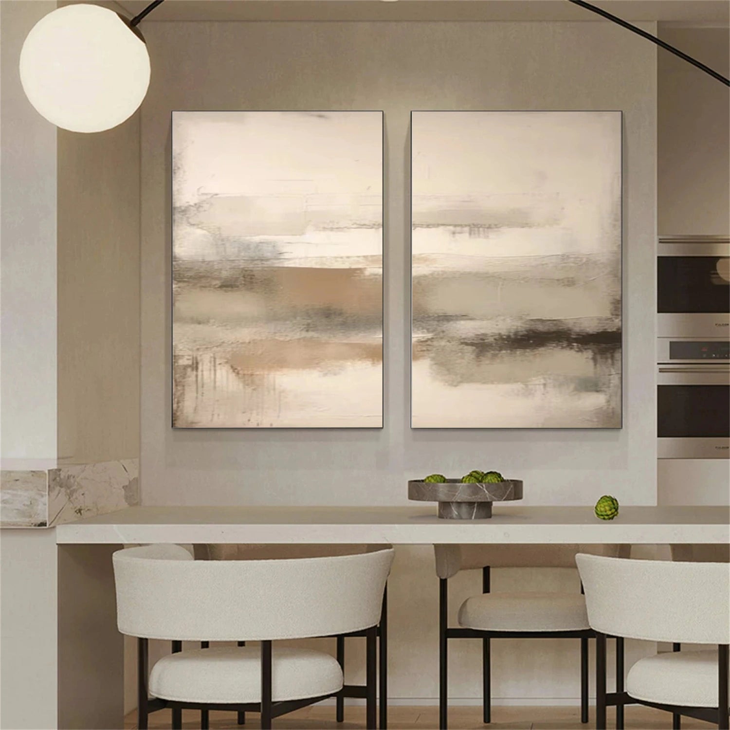 Abstract Tranquility Wall Art Set of 2 - Modern Minimalist Canvas Paintings for Living Room, Bedroom & Office Decor #WS298
