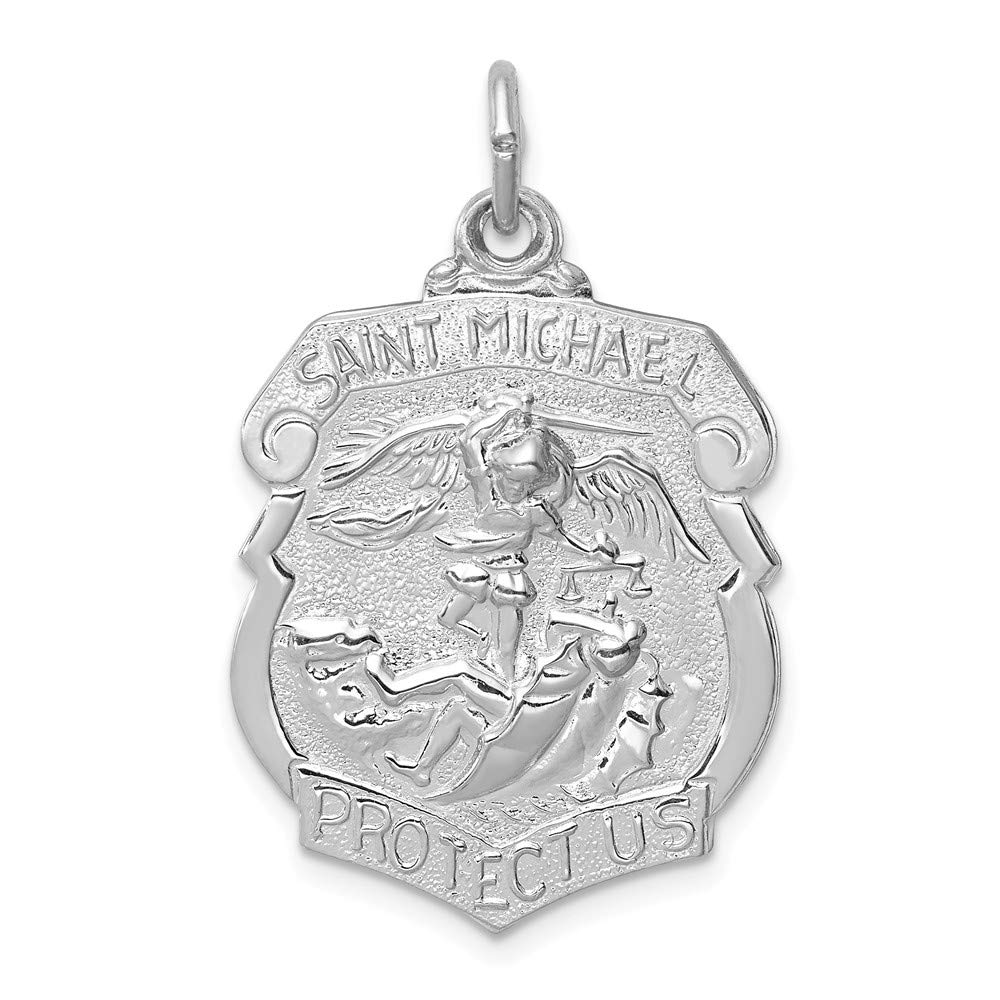 Sterling Silver Saint Michael Medal - Patron Saint of Police & Military - Religious Jewelry for Protection & Faith - Perfect for Gifts, Prayer & Daily Wear