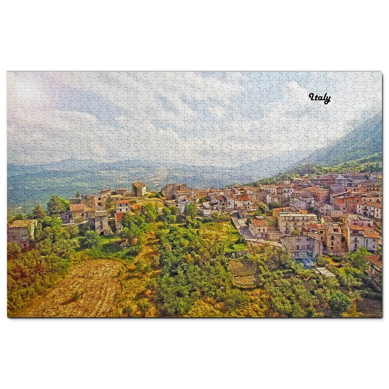 1000-Piece Italy Jigsaw Puzzle - Scenic Abruzzo Landscape Artwork, Wooden Travel Souvenir for Adults & Families | Perfect for Home Decor, Relaxation & Educational Fun