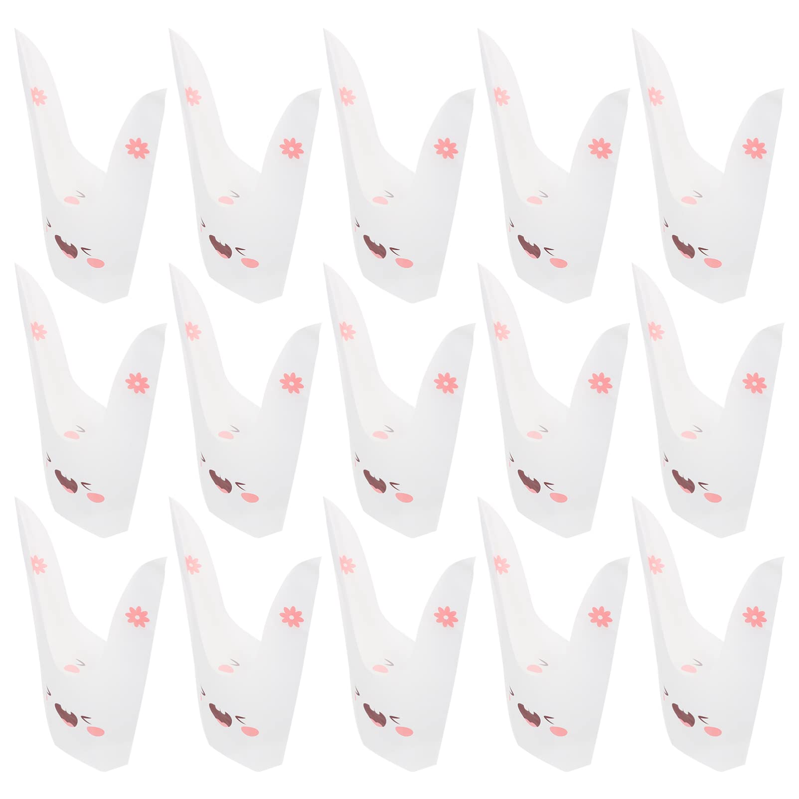 NUOBESTY 50Pcs Plastic Rabbit Ear Candy Gift Bags - Bunny Treat Bags for Easter, Wedding, Birthday Party Supplies - Perfect for Cookies, Goodies & Party Favors (Great for Easter Egg Hunts, Baby Showers & Holiday Gift Packaging)
