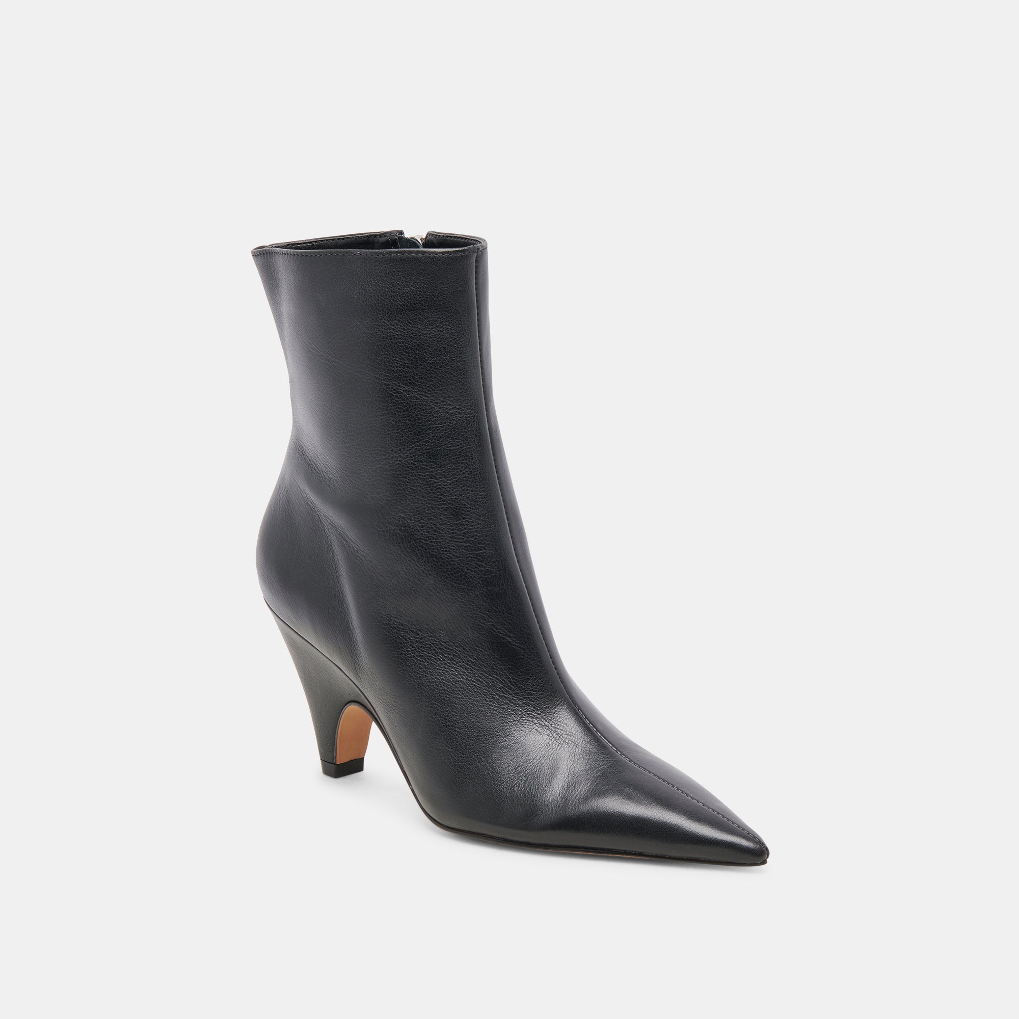 Black Leather Calico Booties for Women - Stylish & Comfortable Ankle Boots for Casual Outfits, Work & Fall Fashion