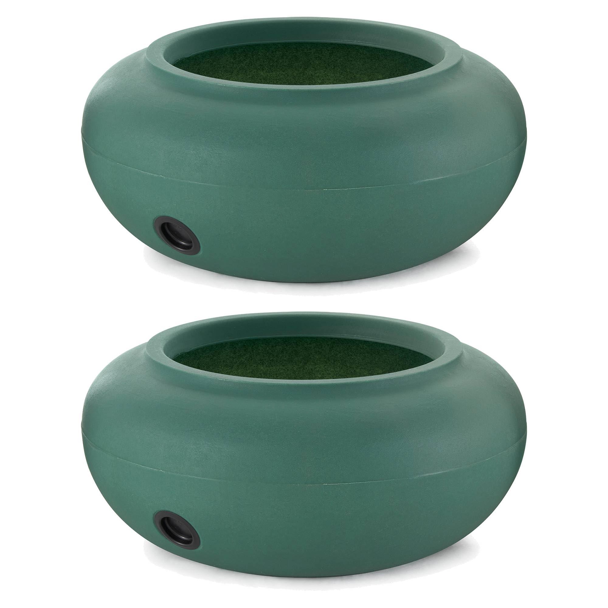 The HC Companies 21 Inch Lightweight Garden Hose Storage Pot - Holds 75 to 100 Ft Hoses, Green (2 Pack) | Perfect for Outdoor Yard, Patio & Garden Organization | Durable & Weather-Resistant Hose Holder for Easy Storage