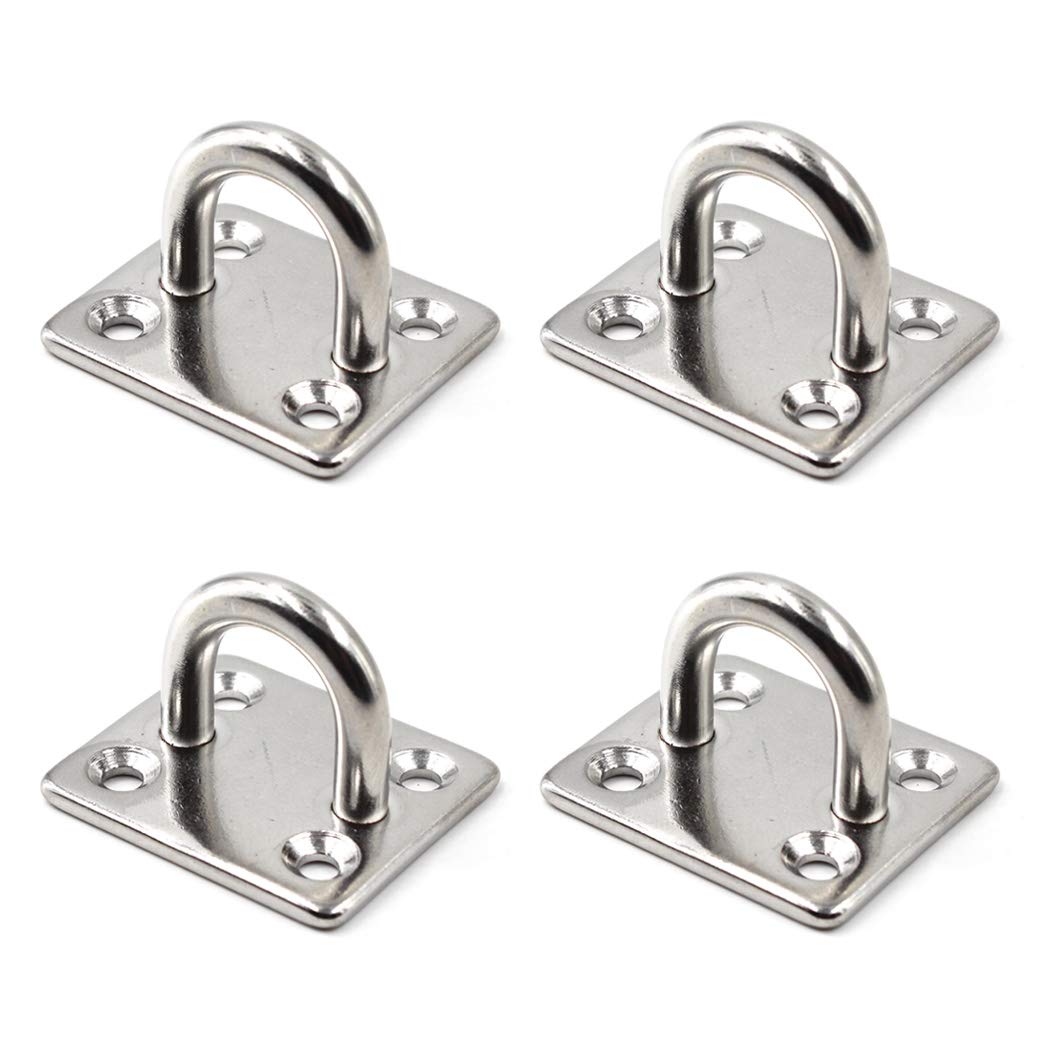 Heavy Duty 304 Stainless Steel Square Ceiling & Wall Mount Hook 5mm (3/16