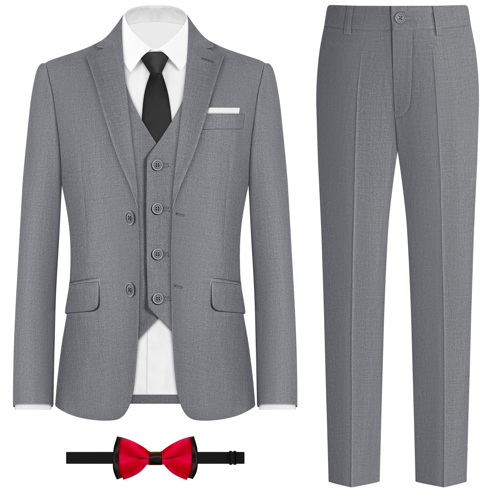 ELPA Boys Slim Fit Suit Set - Kids Formal Suits for Wedding, Ring Bearer Outfit, Youth Blazer & Pants - Perfect for Special Occasions & Family Events