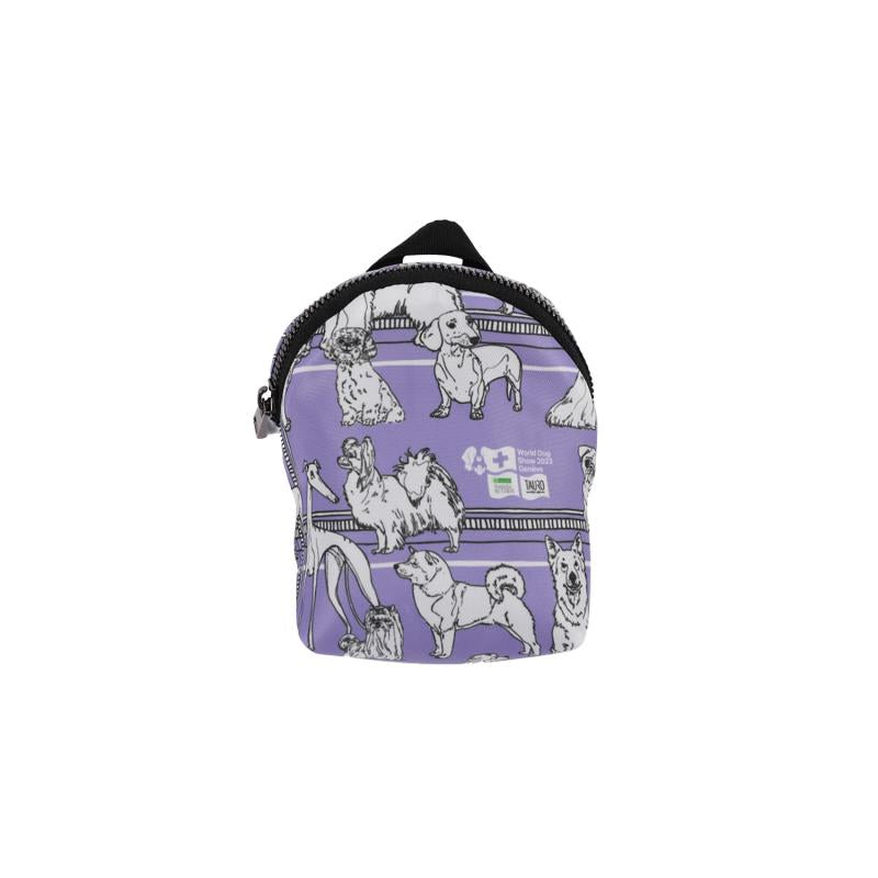 Premium Zippered Pet Treat Pouch for Dogs - Purple with Adorable Puppy Appliqués - Perfect for Training, Walks, and Outdoor Adventures