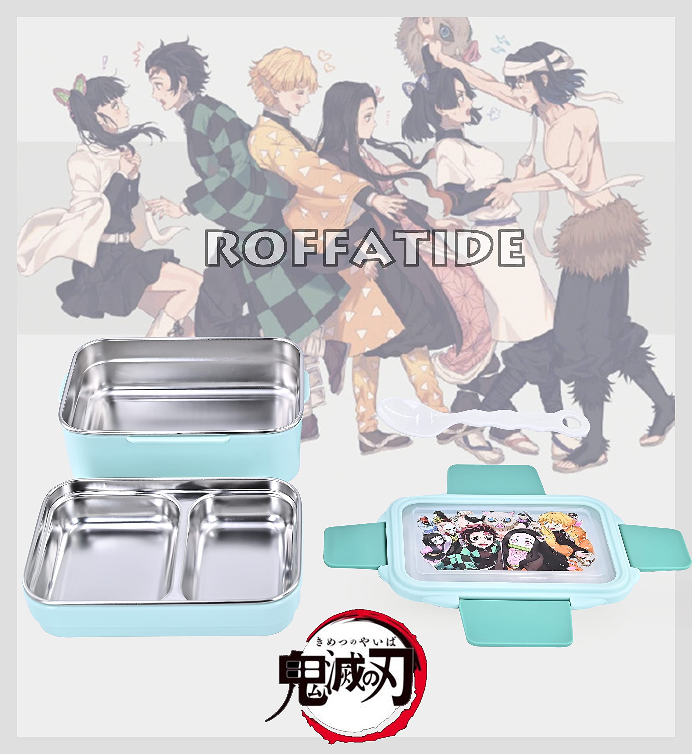 Anime Demon Slayer Bento Box Set - Kamado Tanjirou, Nezuko, Zenitsu, Inosuke Character Lunch Containers for Food, Fruits & Snacks | Perfect for School, Work, Picnics & Anime Fans Collection