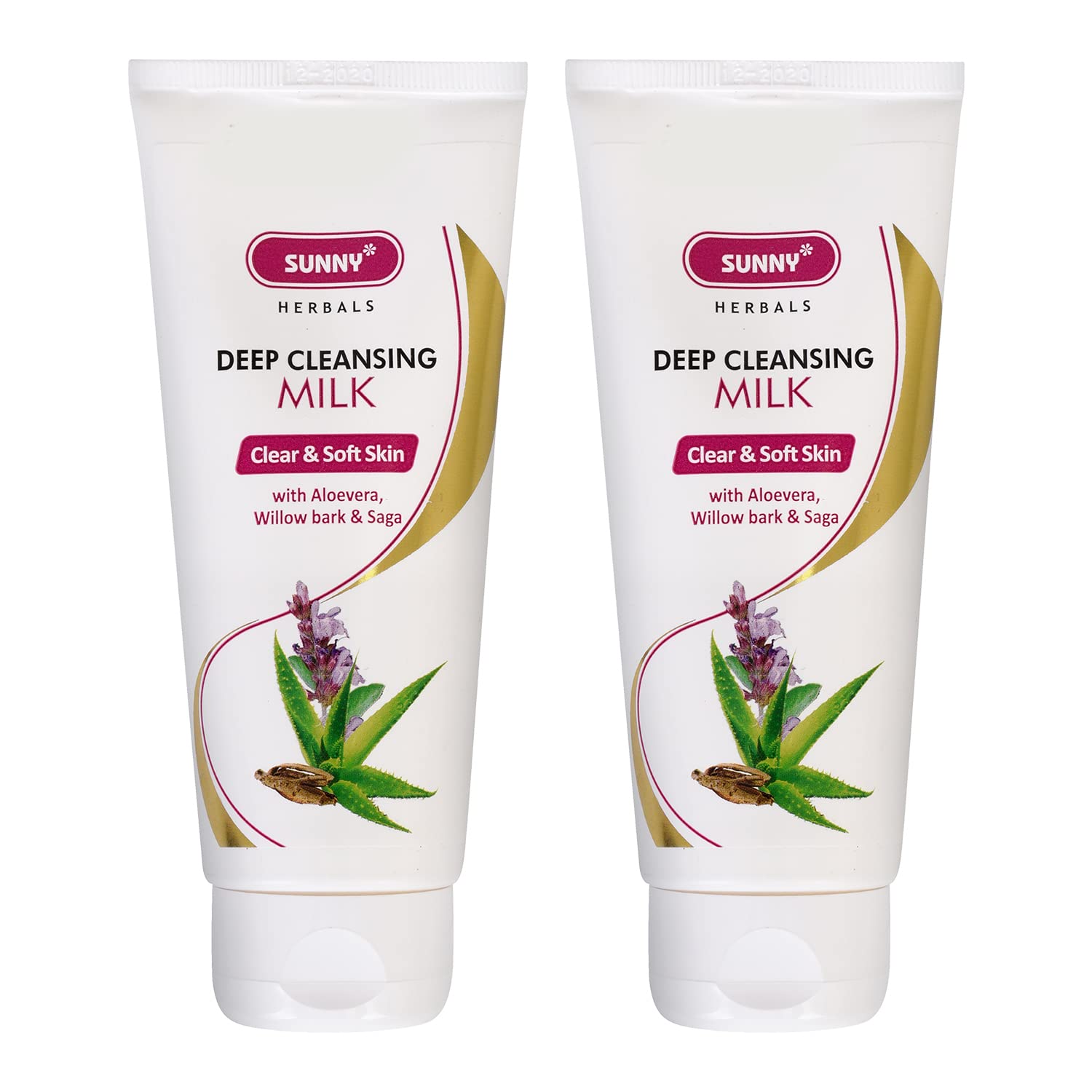 Sunny Deep Cleansing Milk with Aloe Vera - Gentle Makeup Remover & Skin Soother for Sensitive Skin | Deep Cleanses Pores, Removes Dirt & Makeup | Hydrates & Calms Irritation | Perfect for Daily Skincare Routine | 100ml (Pack of 2)