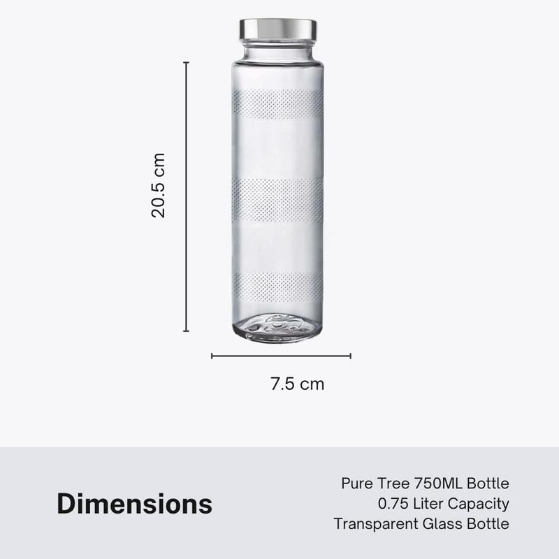 EK DO DHAI Leak Proof Glass Water Bottle Set of 2 - 500ml Round Transparent Food Grade Bottle for Mom & Dad | Ideal for Fridge Storage, Milk, Smoothies, Juice | Perfect Travel Companion for Workouts, Hiking & Daily Commute