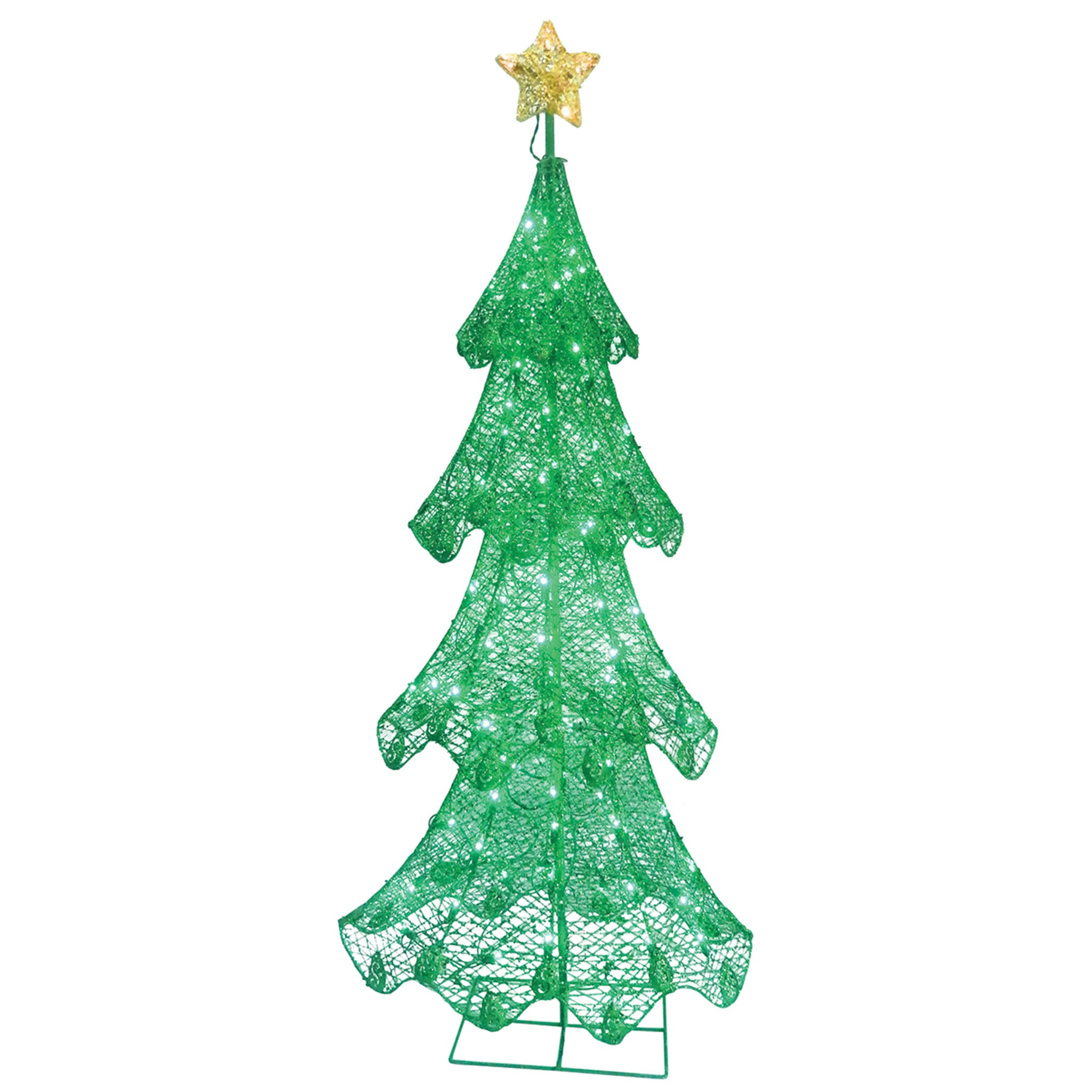 60-Inch Pre-Lit Christmas Tree with 500 Warm White LED Lights for Holiday Home Decor - Perfect for Living Room, Office & Festive Celebrations