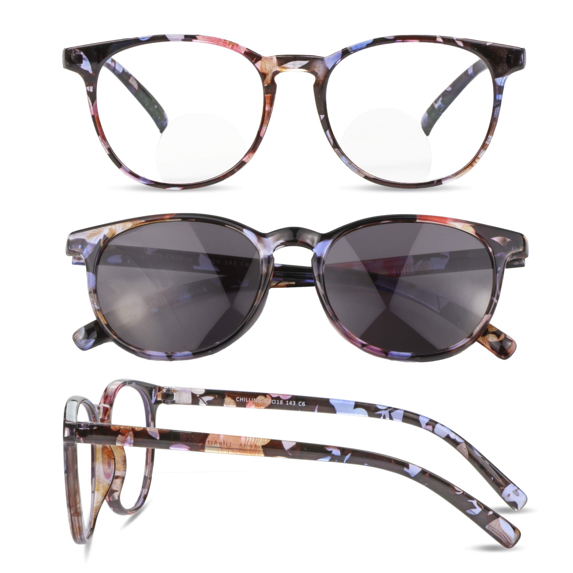 Blue Light Blocking Glasses & Bifocal Reading Glasses & UV400 Sunglasses for Women - 3 Pairs Pack with 2.50 Magnification - Perfect for Computer Use, Reading & Outdoor Activities