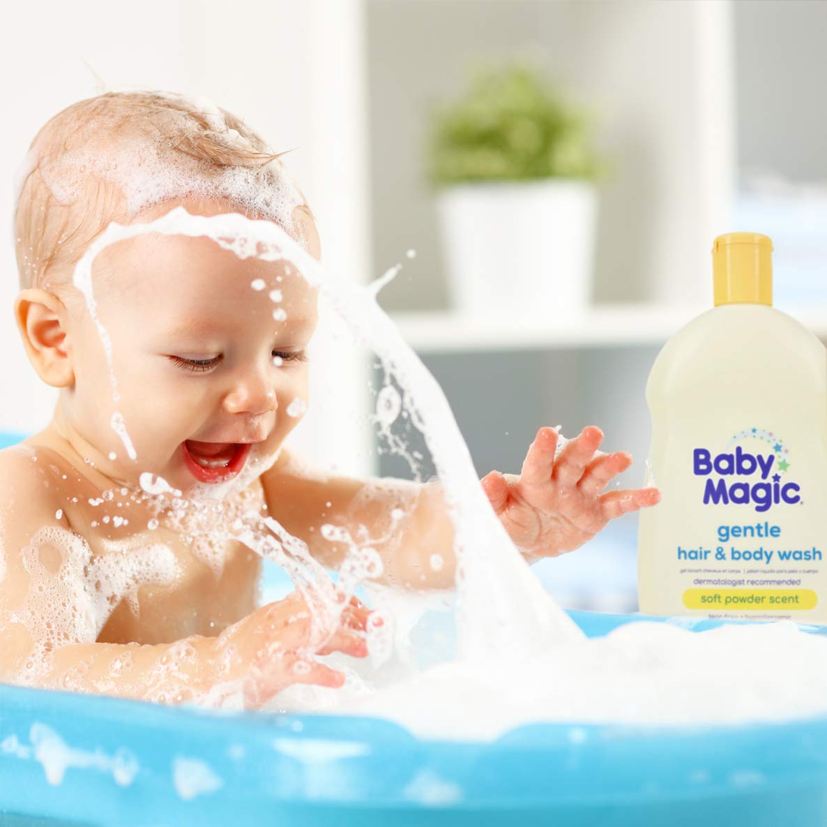Baby Magic Gentle Hair & Body Wash with Calendula & Coconut Oil - 30 Fl Oz (Pack of 4) | Soft Powder Scent | Tear-Free & Nourishing Formula for Newborns & Toddlers | Perfect for Bath Time & Sensitive Skin Care