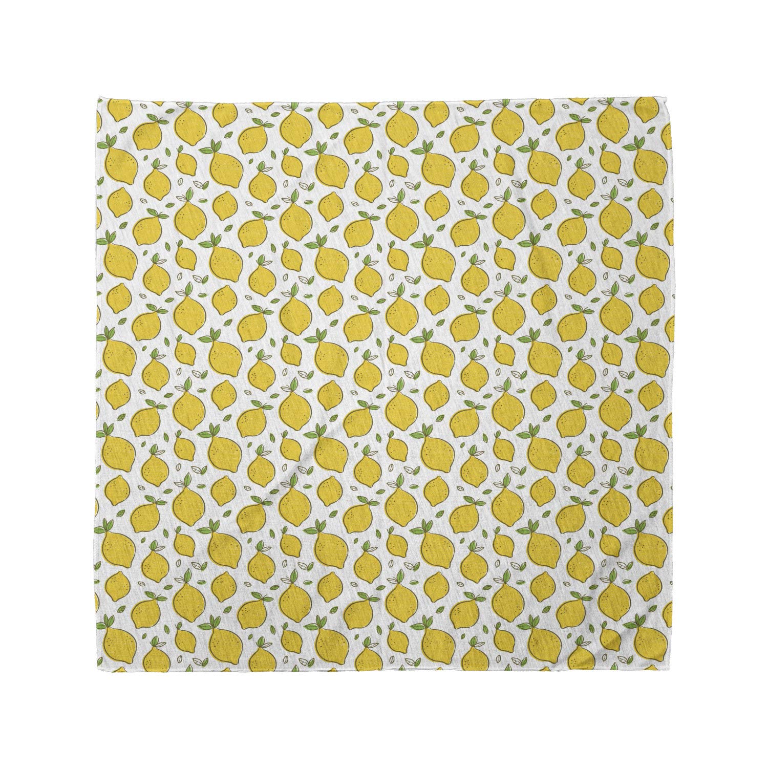 Ambesonne Lemon Bandana - Citrus Fruit Leaves Print Unisex Head Scarf & Neck Tie for Summer Outdoors, Music Festivals, and Casual Wear
