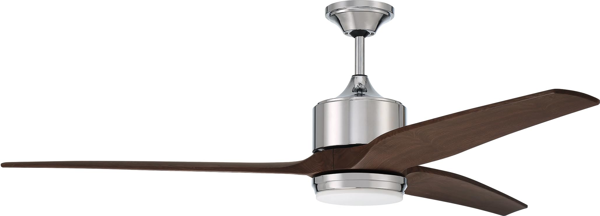 Craftmade MOB60CH3 60-Inch Chrome Ceiling Fan with LED Light Kit and Wall Control - Perfect for Living Room, Bedroom, and Outdoor Patio