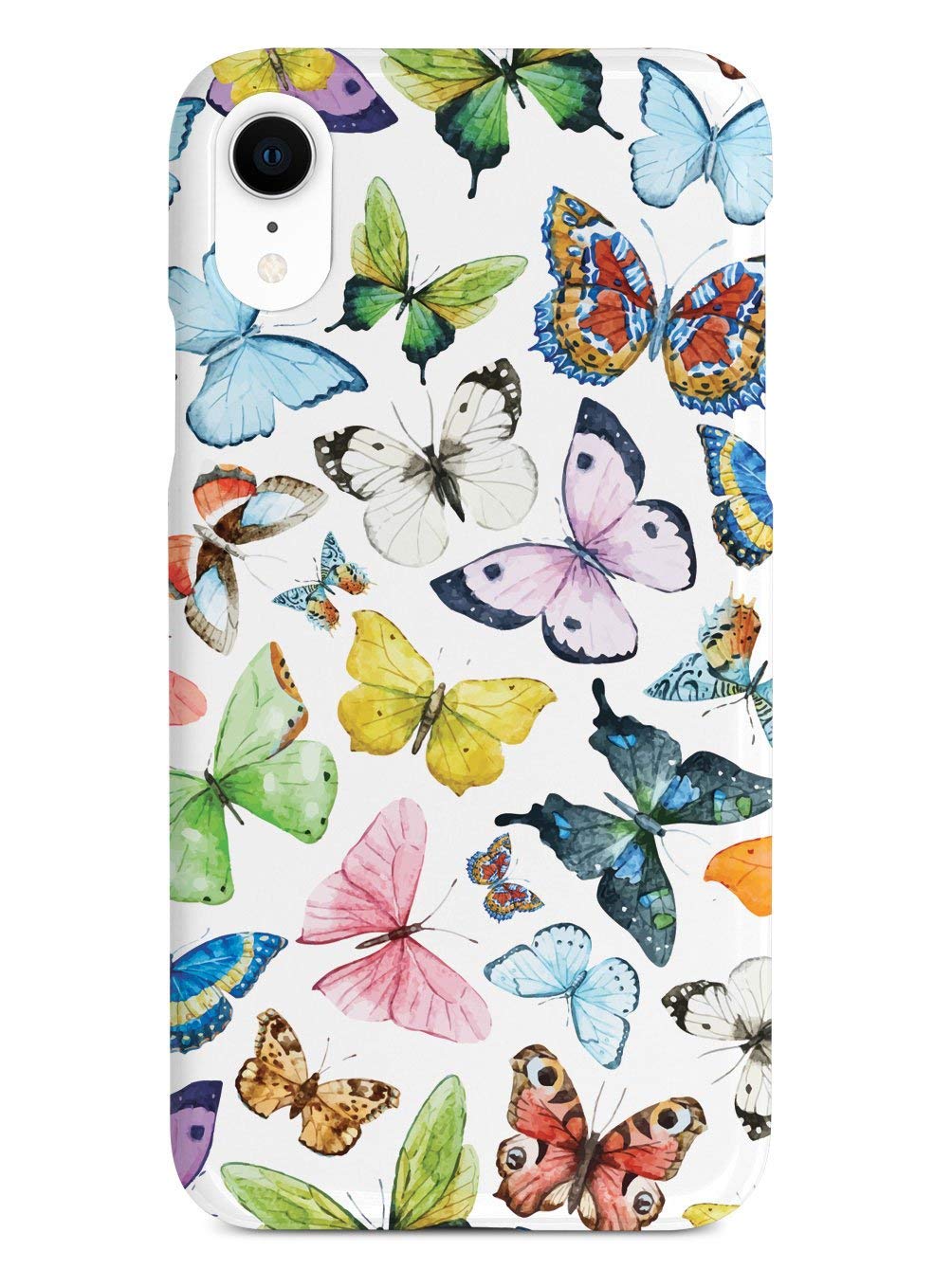 Inspired Cases - Premium 3D Textured Protective Phone Case for Apple iPhone XR - Watercolor Butterflies Design - Shockproof & Slim Fit - Perfect for Daily Use, Travel & Outdoor Activities