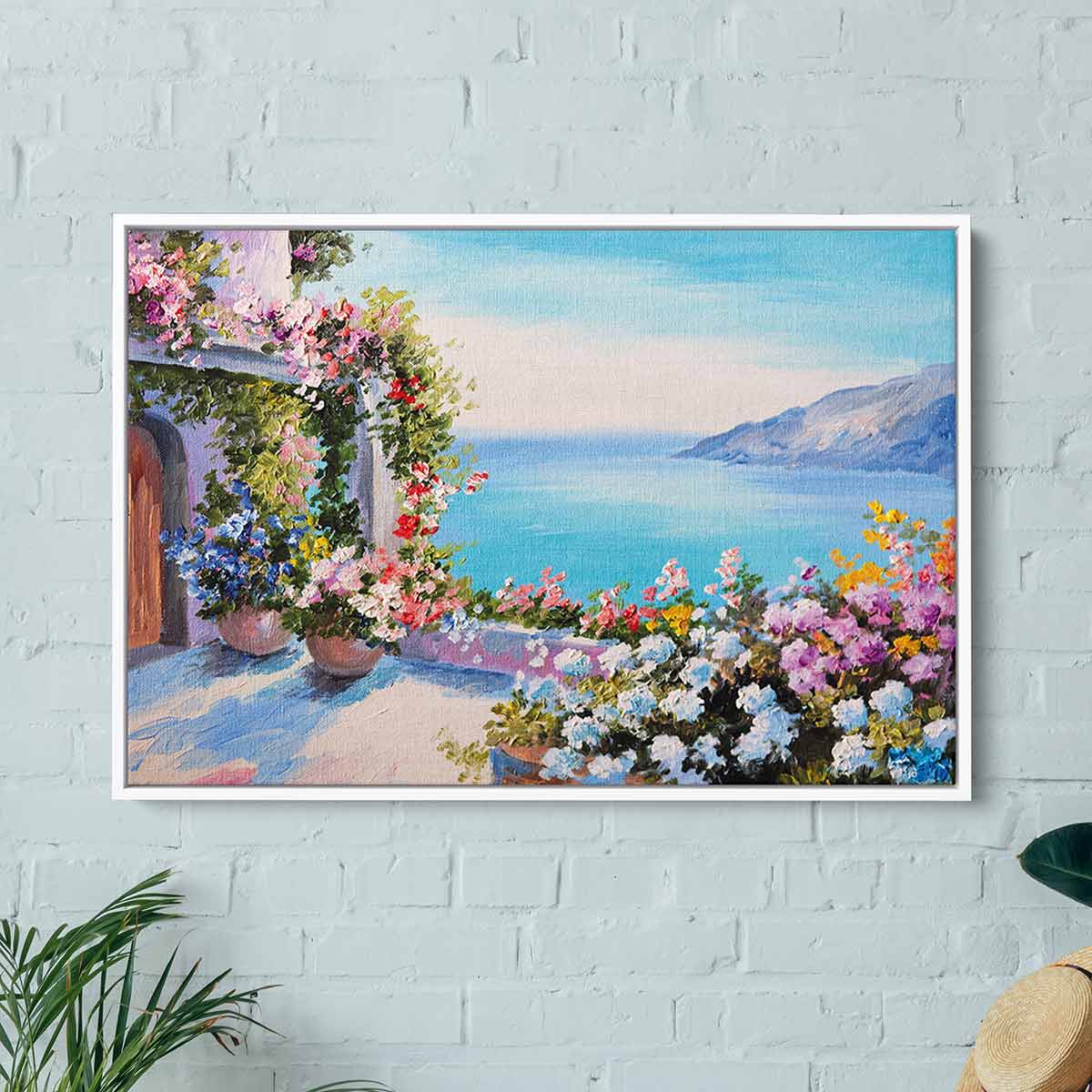 Blue Serenity Seaview Wall Art Canvas Print - Coastal Beach Decor for Living Room, Bedroom & Office - 2349