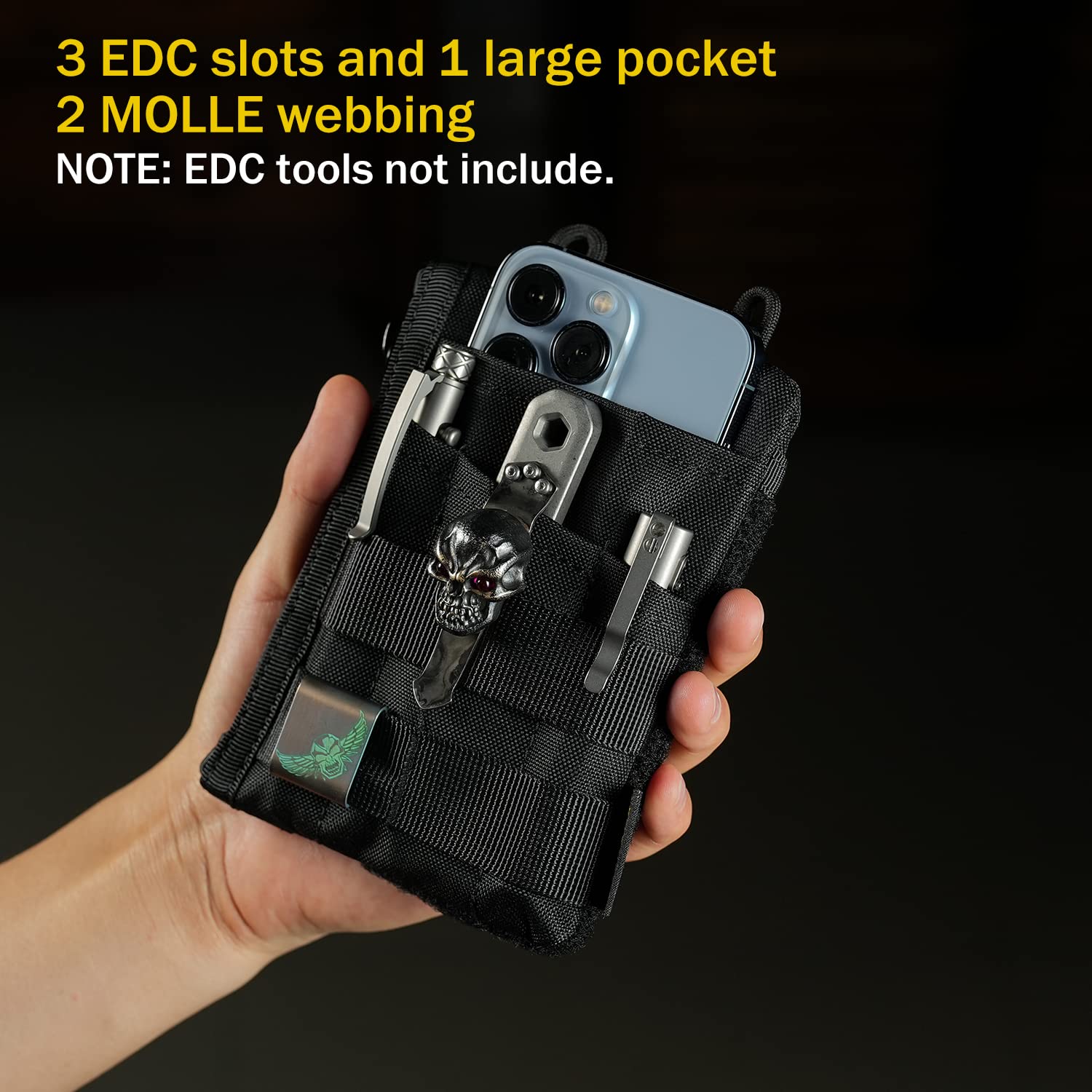 VIPERADE VE16 EDC Pocket Organizer - 7-Pocket Multitool Pouch for Men | Tactical Gear Storage | Perfect for Everyday Carry, Camping & Outdoor Adventures