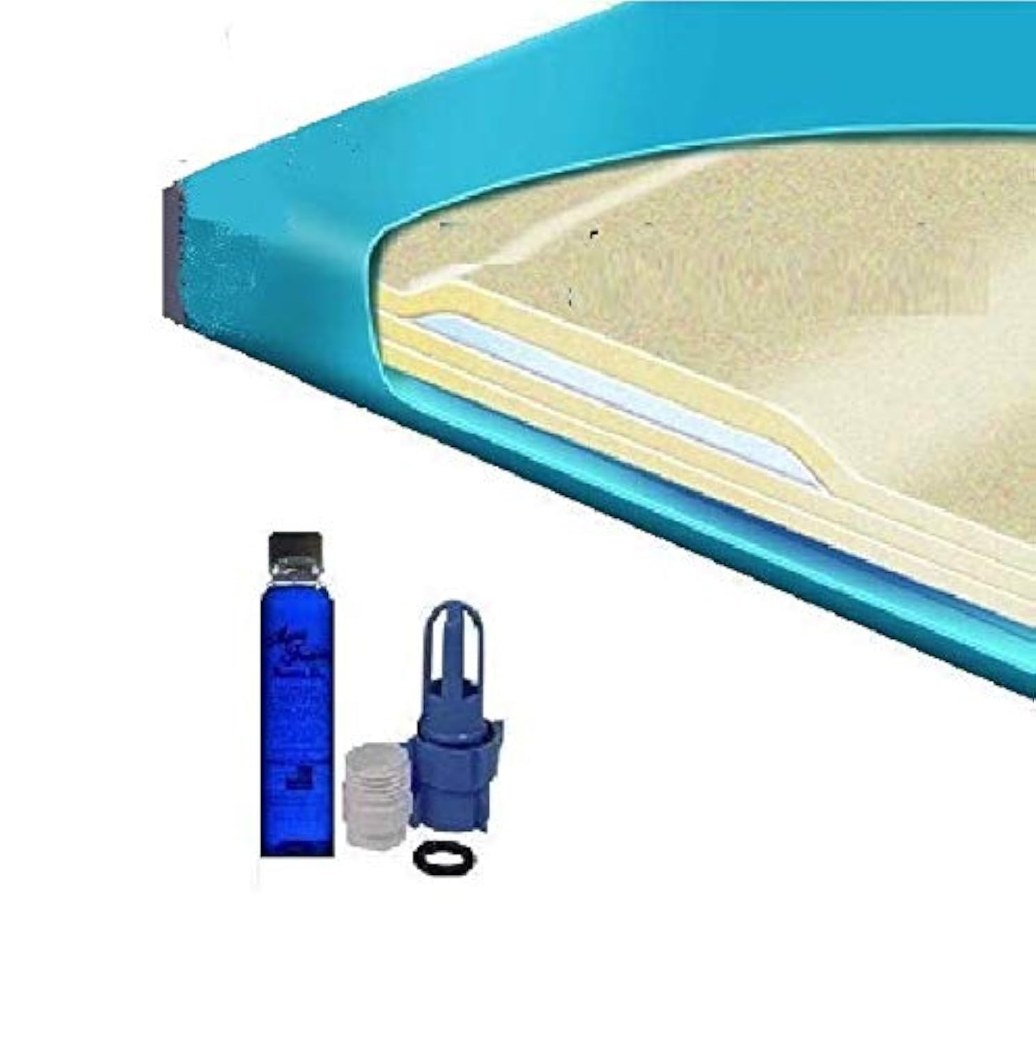 Queen 3000L 80% Semi Waveless Waterbed Mattress with Fill Kit & 4oz Conditioner - Perfect for Bedroom Comfort, Relaxation & Pain Relief