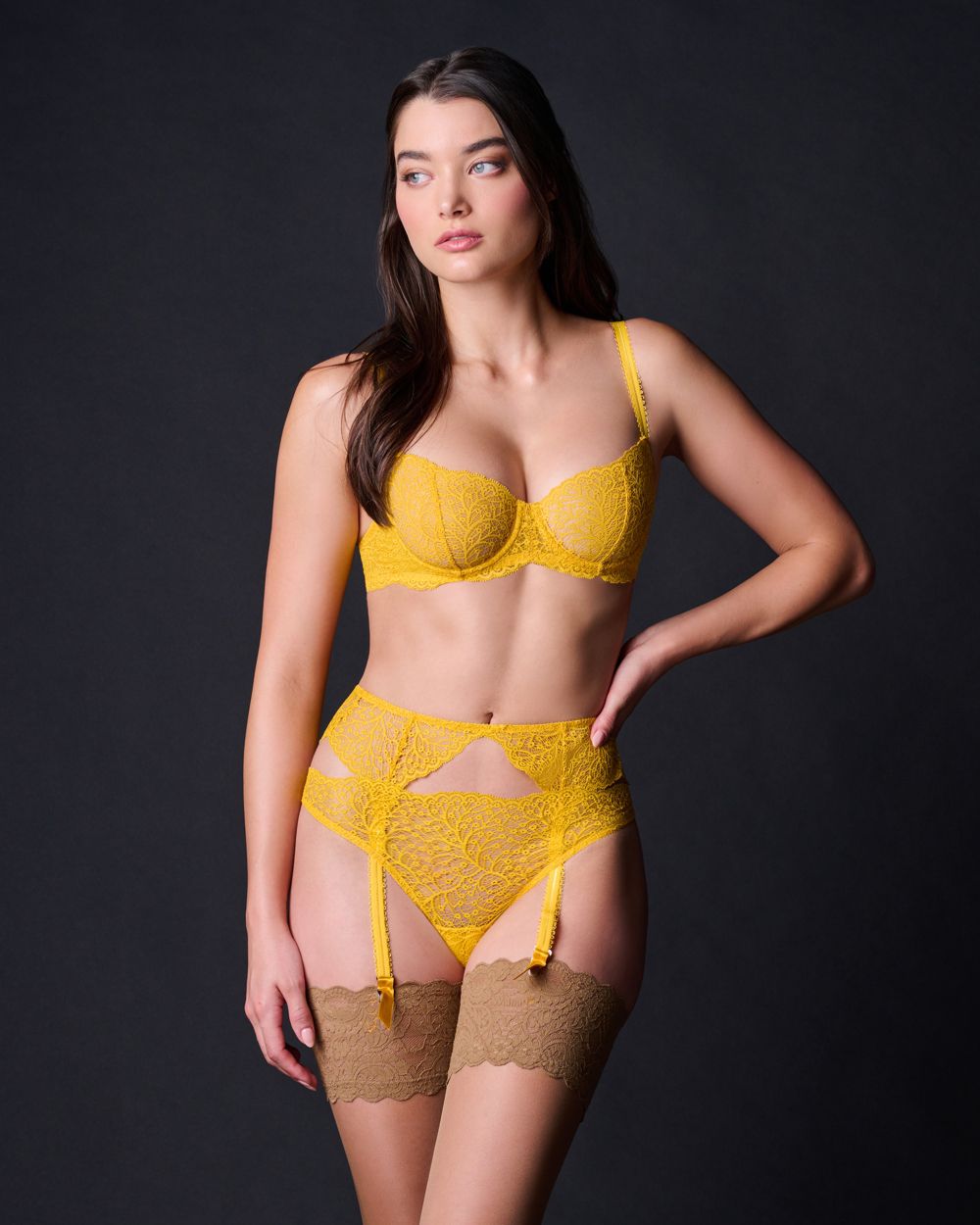 Sexy Allegra Suspender Belt for Women - Lace Garter Belt with Adjustable Straps & Metal Clips - Perfect for Lingerie, Bridal, Boudoir & Special Occasions