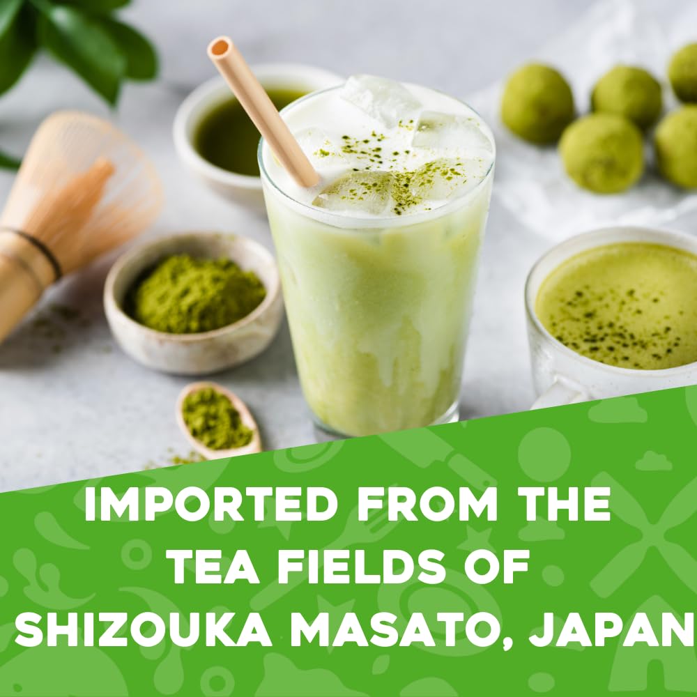 Premium Culinary Grade Matcha Green Tea Powder 2.2 lb - Rich Antioxidants, Bold Earthy Flavor - Imported from Shizuoka, Japan - Perfect for Baking, Smoothies, Lattes & Cocktails