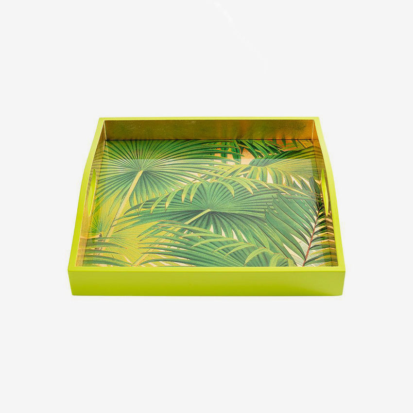 Caspari Palm Fronds Gold Trays - Elegant Decorative Serving Tray for Parties, Weddings, and Home Decor