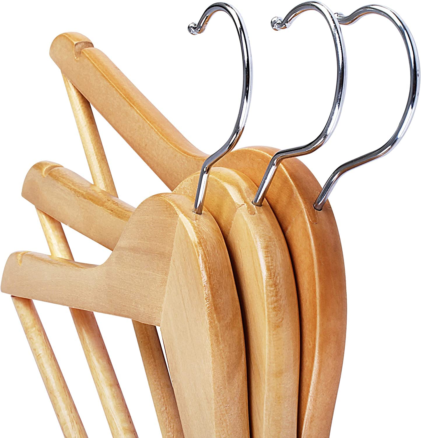 Utopia Home 30-Pack Premium Wooden Hangers - Slim & Durable Coat Hangers with 360° Rotatable Hook - Natural Wood Suit Hangers with Shoulder Grooves - Perfect for Closet Organization & Garment Protection