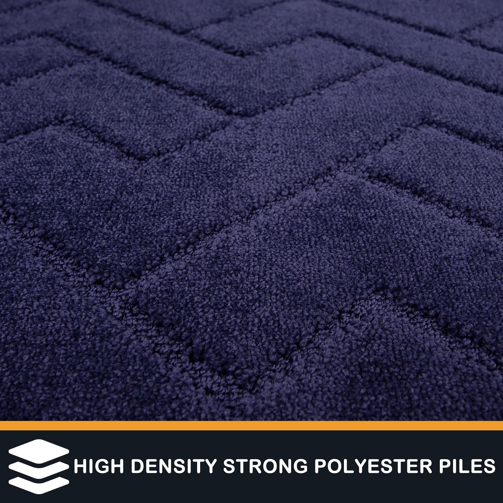 PURRUGS 4ft x 6ft Non-Slip Machine Washable Area Rug - Pet Friendly, Stain Resistant Entryway Mat for Hallway, Bedroom & Living Room | Perfect for High Traffic Areas, Dog Owners & Mudroom Protection in Midnight Blue
