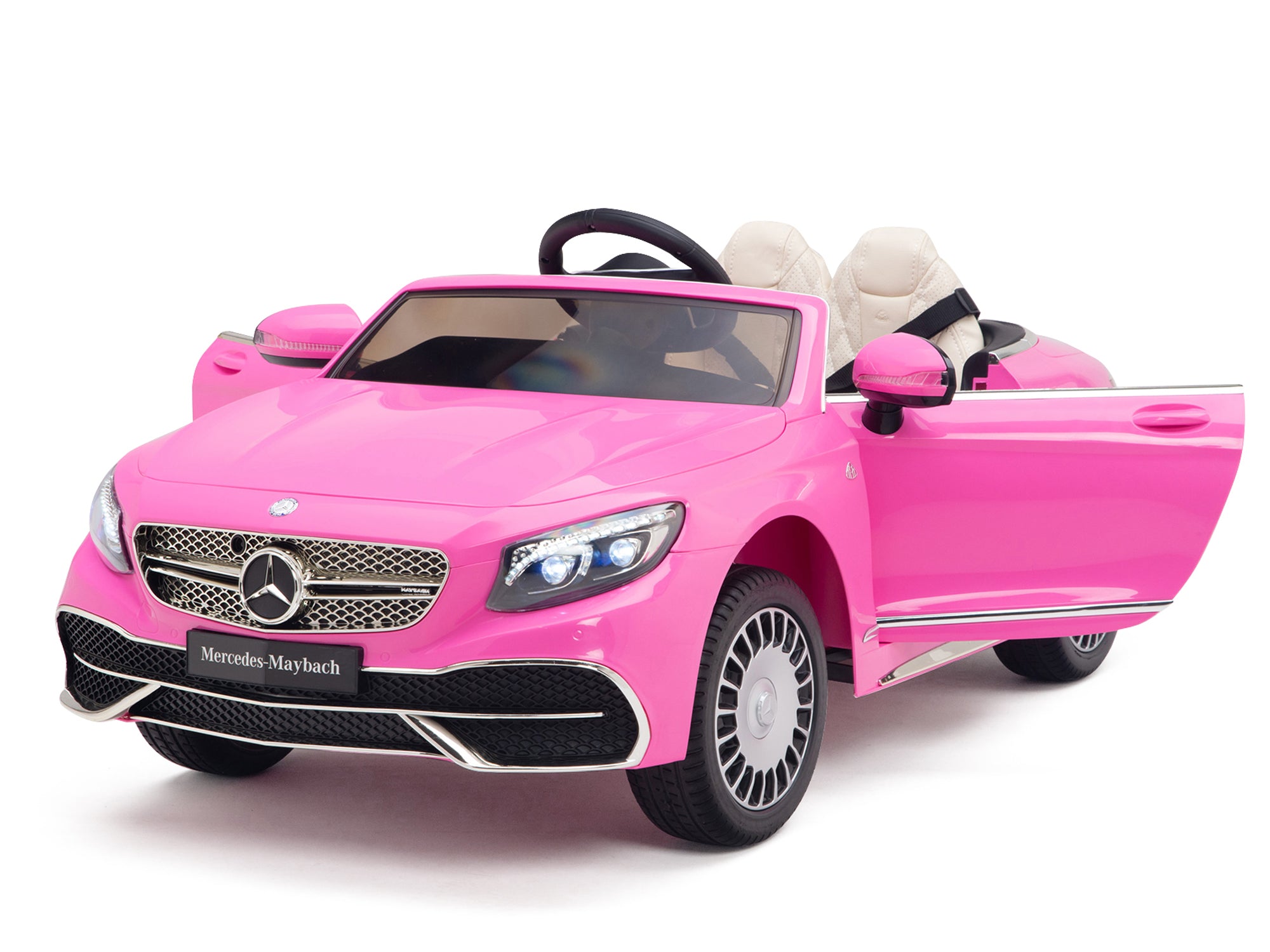 12V Mercedes Benz Maybach Kids Electric Ride-On Car with Parent Remote Control, Built-in Radio & MP3 Player - Pink Luxury Toy Car for Boys & Girls | Birthday Gift, Outdoor Play, Driveway Fun