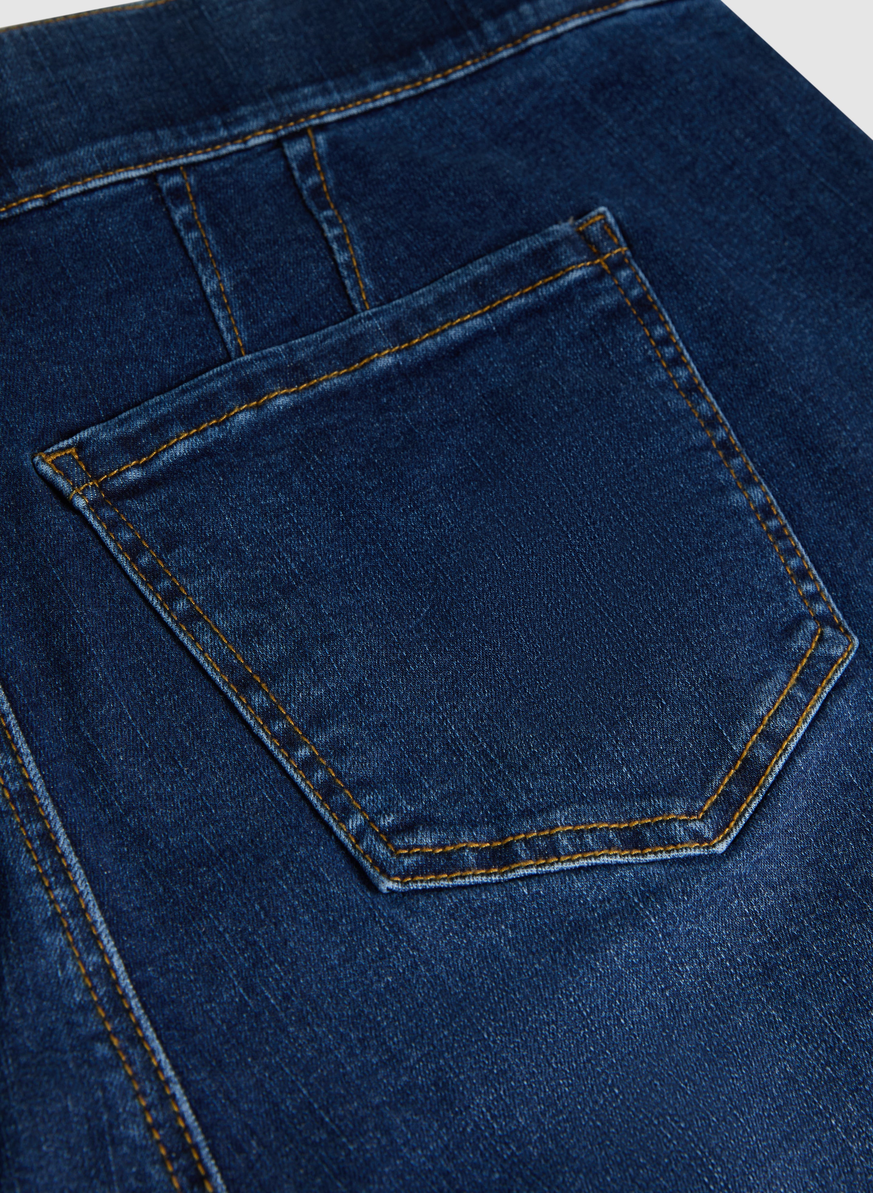 Flare Leg Pull On Jeans for Women - Stretchy High Waist Bootcut Denim Pants - Perfect for Casual Wear, Office & Date Night