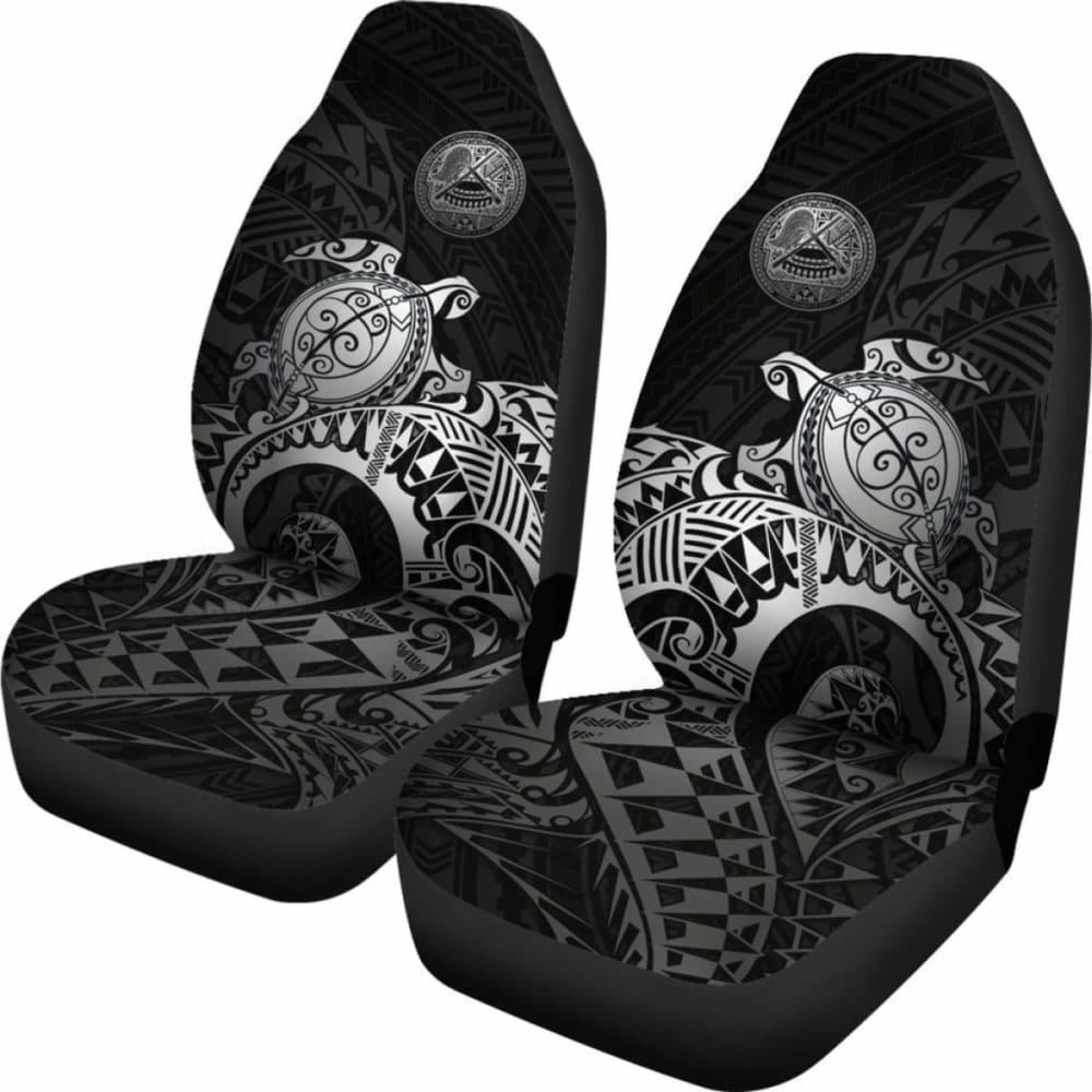 Premium American Samoa Car Seat Covers with Seal Turtle Design (Silver) - Durable, Stylish Protection for Vehicles - Perfect for Daily Commutes, Road Trips, and Tropical-Themed Car Decor