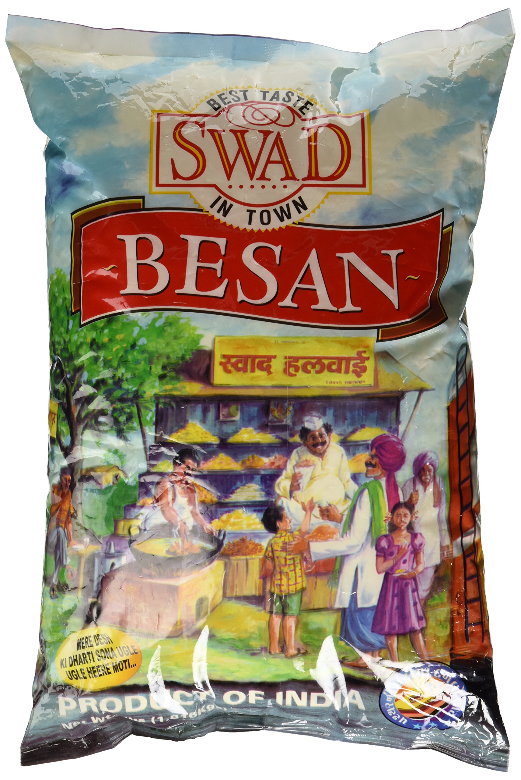 Swad Besan Gram Chickpea Flour 4lb - Gluten-Free Indian Cooking Flour for Pakoras, Halwa & More | Authentic Indian Groceries