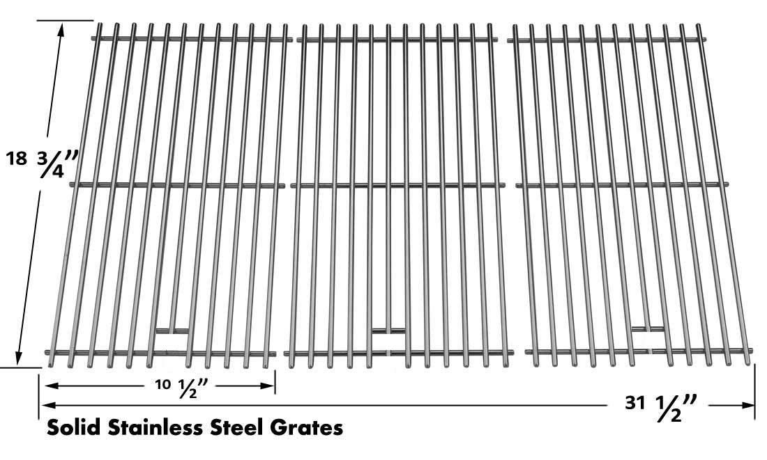 Jenn-Air 720-0709 720-0709B 720-0727 Gas Grill Replacement Parts Kit - 5 Heat Shields & 3 Stainless Steel Cooking Grates | Durable BBQ Accessories for Outdoor Grilling & Backyard Cookouts