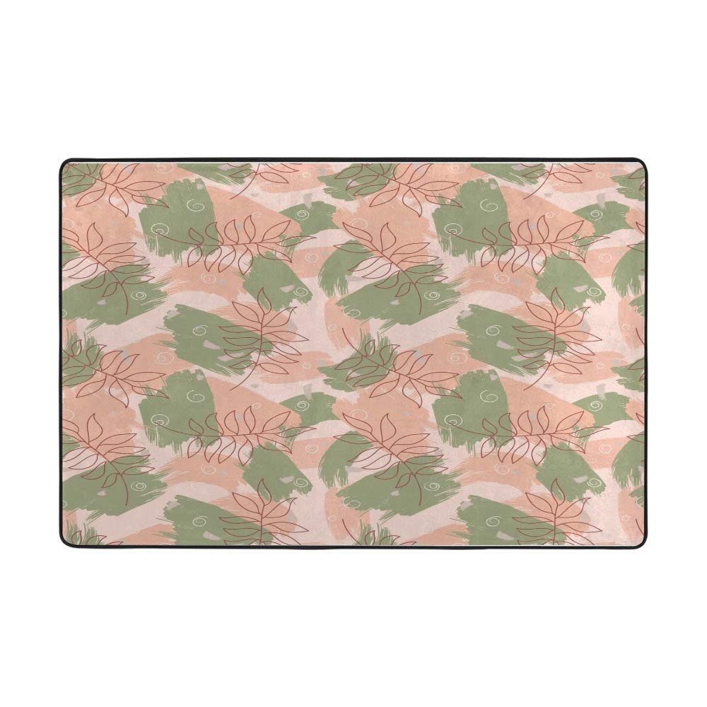 Soft Abstract Leaf Design Area Rug for Kids Nursery, Living Room & Bedroom - Large 6'66