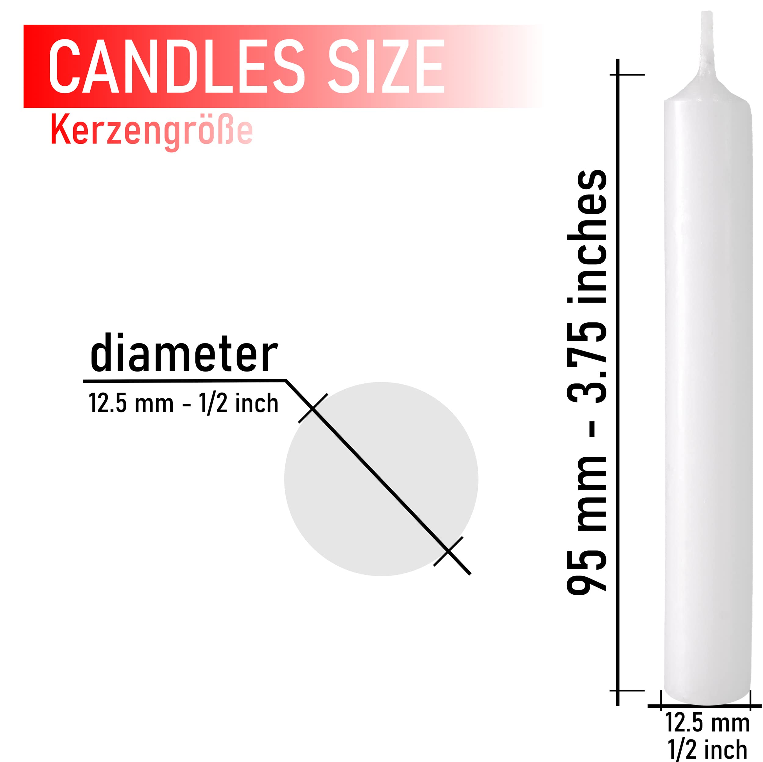 Premium White Tree Candles - Pack of 20 - 3.75