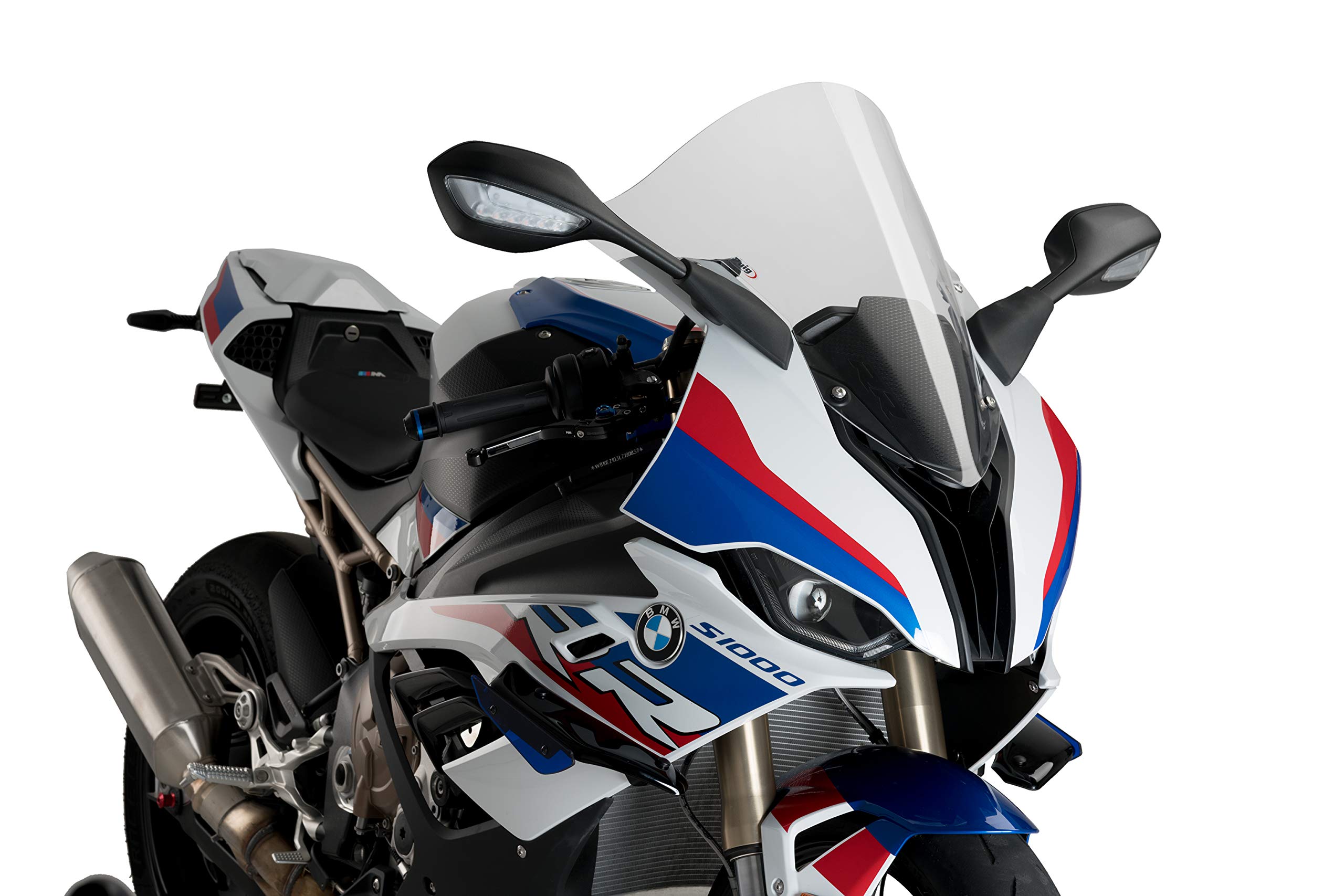 Puig 3641W R-Racer Racing Windshield for BMW S1000RR 2019 - Clear Windscreen Replacement for Motorcycle - Perfect for Track Racing & High-Speed Performance Riding