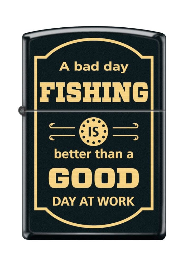 Custom Engraved Zippo Lighter - Fishing Design Windproof for Outdoor Adventures