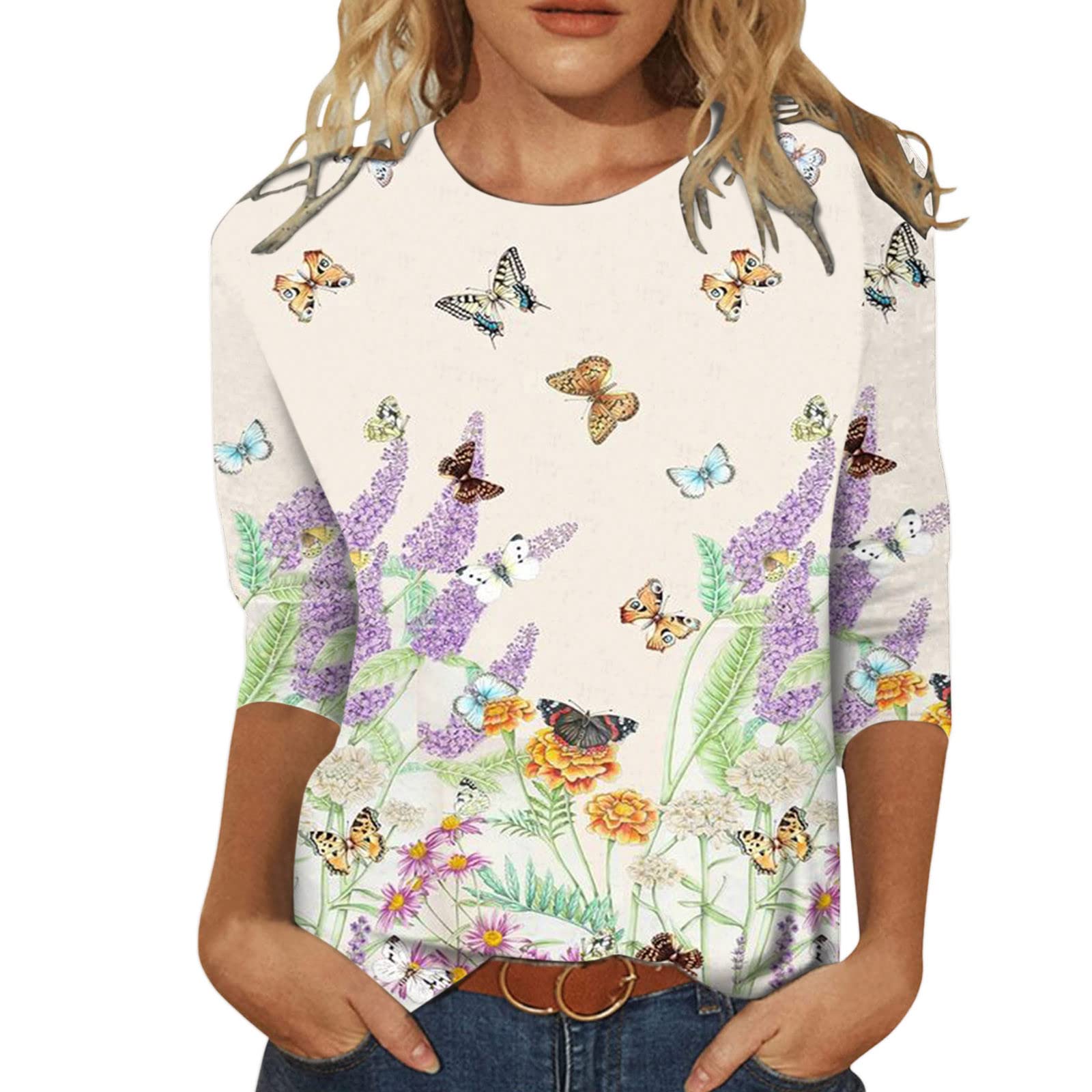Women's Floral Print V-Neck Pleated Cold Shoulder T-Shirt - Summer Casual Blouse for Beach, Party & Date Night Outfits