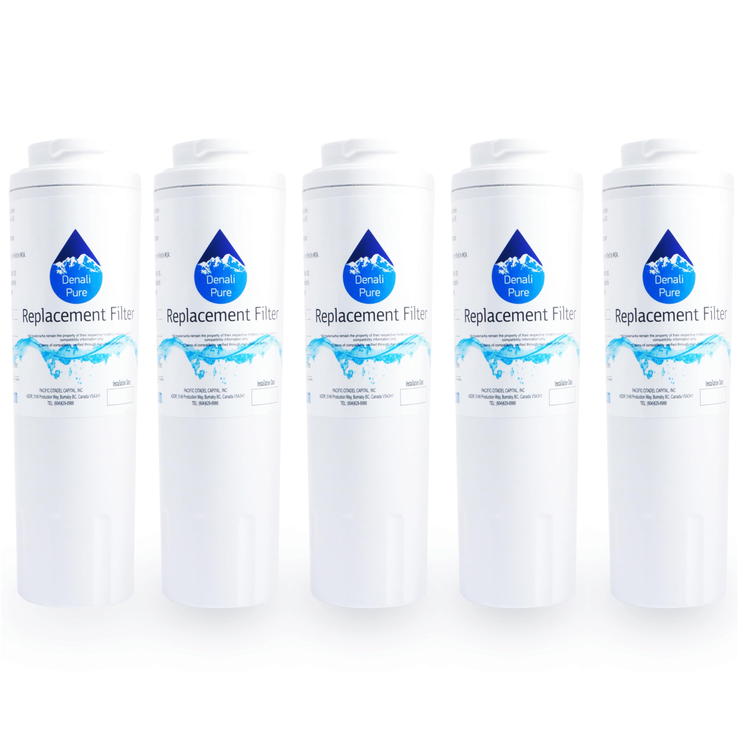 5-Pack KitchenAid KBFS25EVMS00 Refrigerator Water Filter Replacement - Compatible with 4396395 Fridge Filter Cartridge | Pure Drinking Water for Home & Office Use