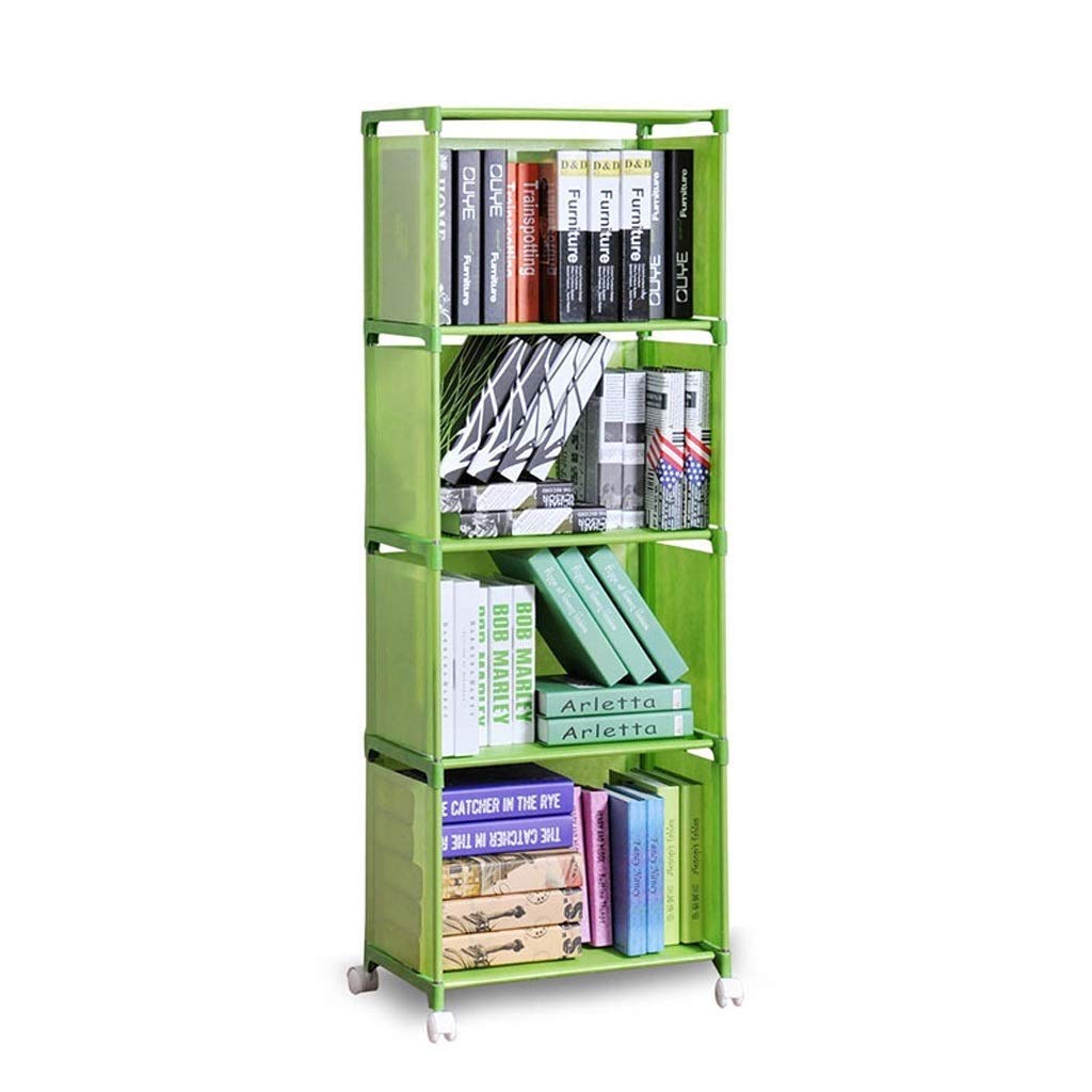 XIANGGUI 1983 4-Tier Bookshelf Storage Rack - Green Bookcase Organizer for Office, Living Room & Bedroom - Multi-Purpose Shelving Unit for Books, Clothes & Home Decor