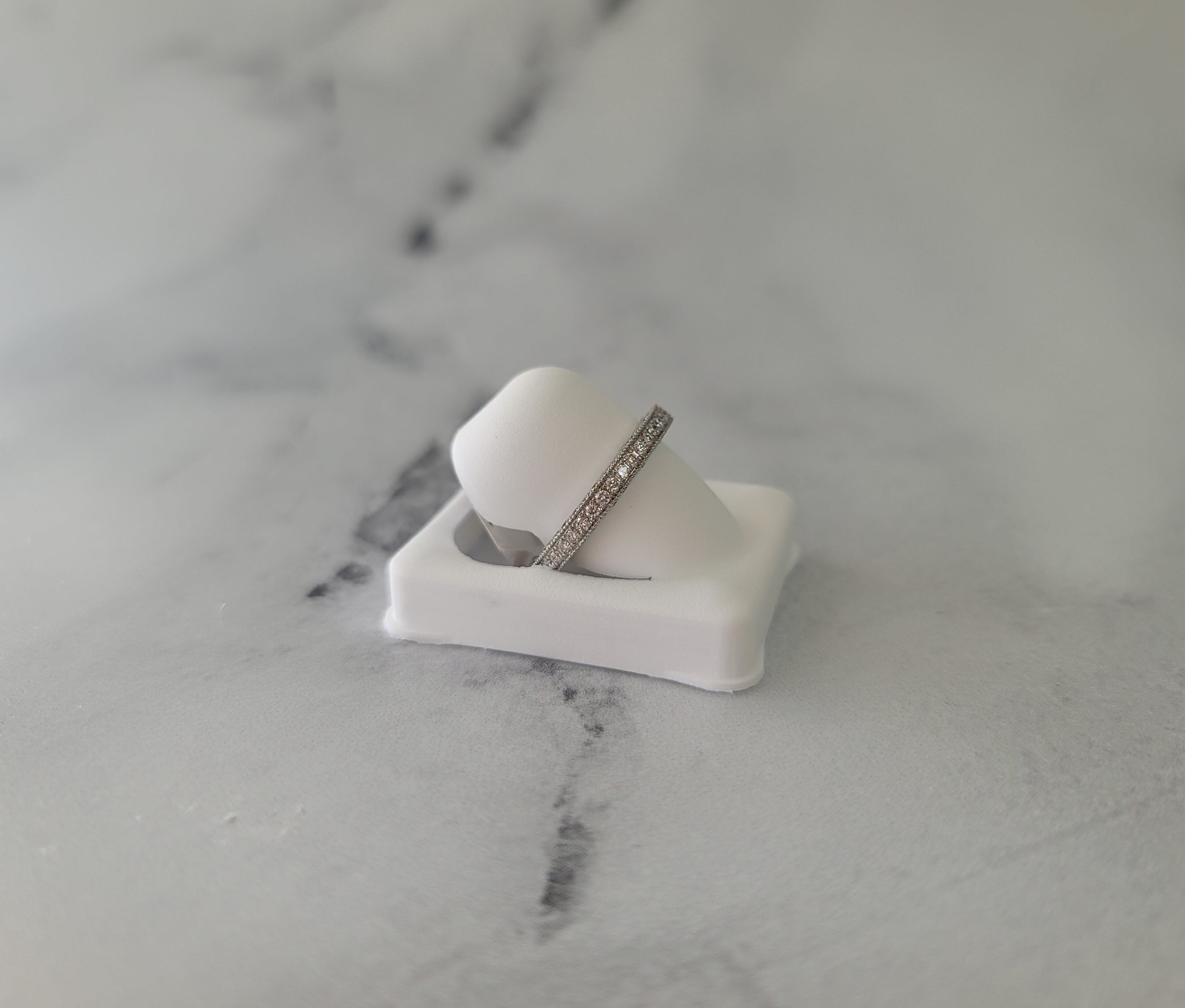 1 Carat Diamond Pave Wedding Band in 18k White Gold - Elegant Bead Set Bridal Ring for Women, Perfect for Engagement, Anniversary & Special Occasions
