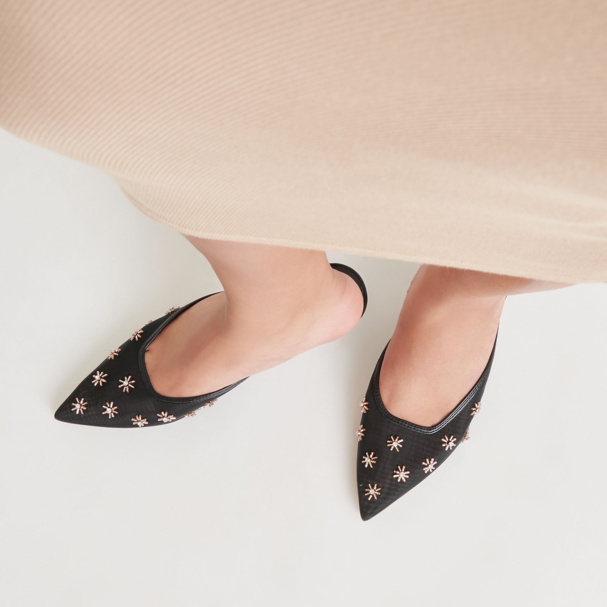 CLARA HEELS - Black Mesh Women's High Heels for Party, Wedding & Evening Wear | Comfortable Dress Shoes for Women