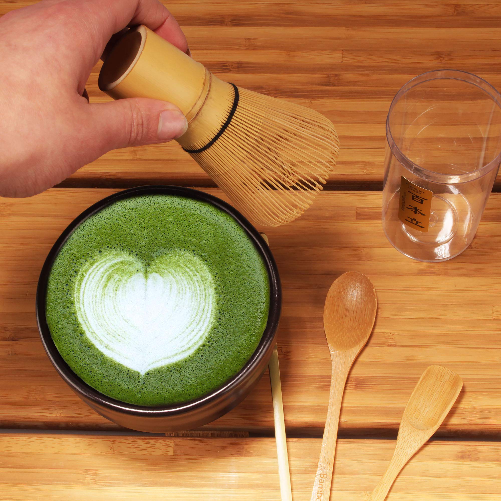 Premium Matcha Whisk Set - Golden Chasen Tea Whisk, Bamboo Chashaku Scoop & Tea Spoon - 10 Sets for Authentic Japanese Tea Ceremony & Home Brewing