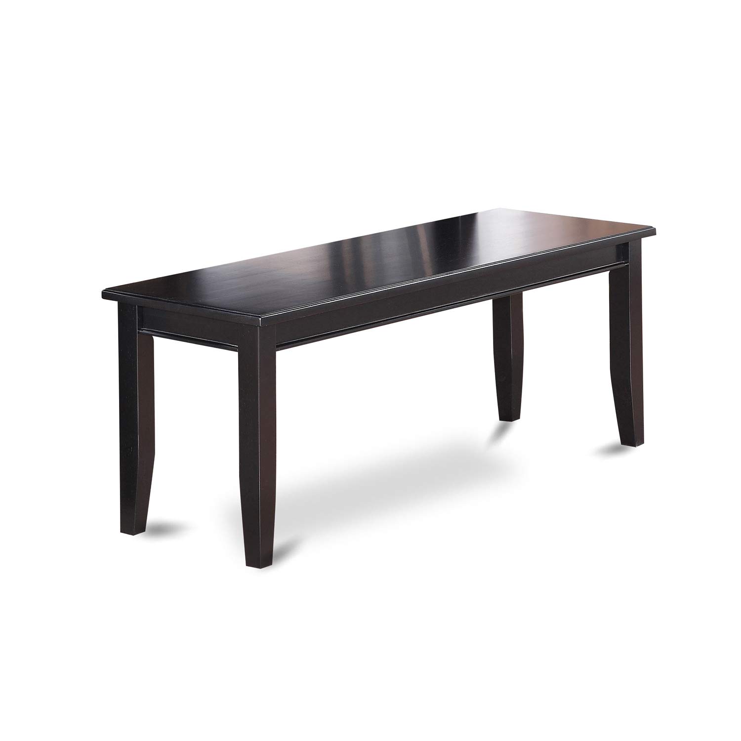 East West Furniture DUWE6-BLK-W 6-Piece Black Dining Set with Rectangle Table, 4 Chairs & Bench - 36x60 Inch - Perfect for Small Kitchens, Breakfast Nooks & Compact Dining Spaces