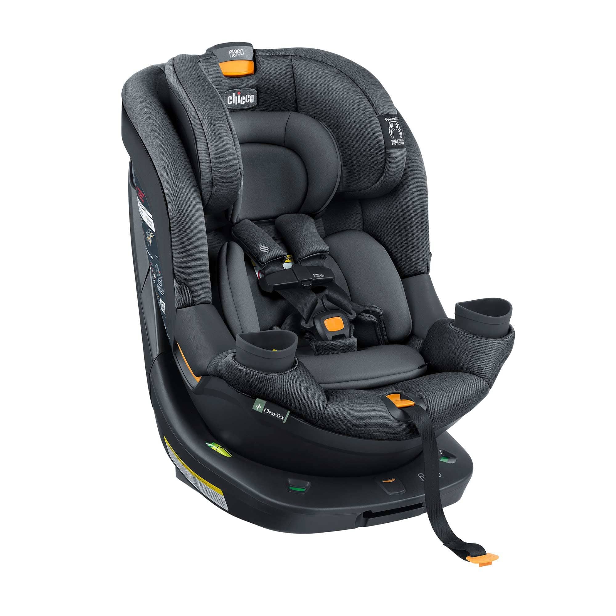 Chicco Fit360 ClearTex Rotating Convertible Car Seat for Toddlers - Safe & Easy 360° Swivel Installation - Perfect for Travel & Daily Commutes