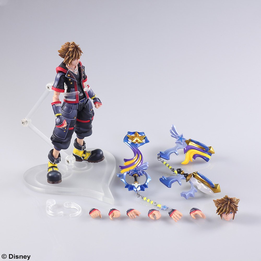 Bring Arts Kingdom Hearts III Sora Action Figure by Square Enix - Collectible Anime Character Model for Display, Gaming Room Decor, and Gift for Fans